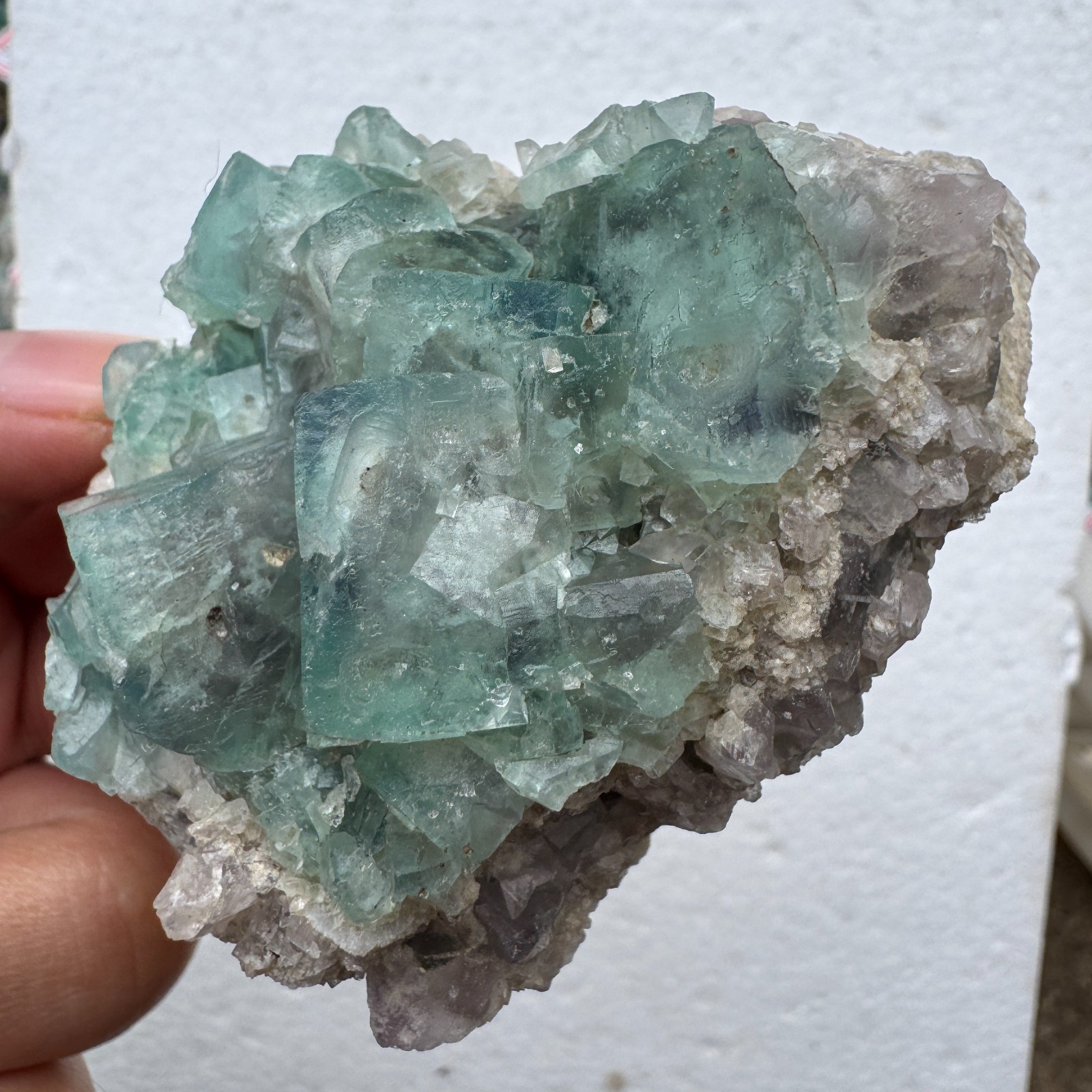 205g Natural Green cube FLUORITE Quartz Crystal Cluster Mineral Specimen