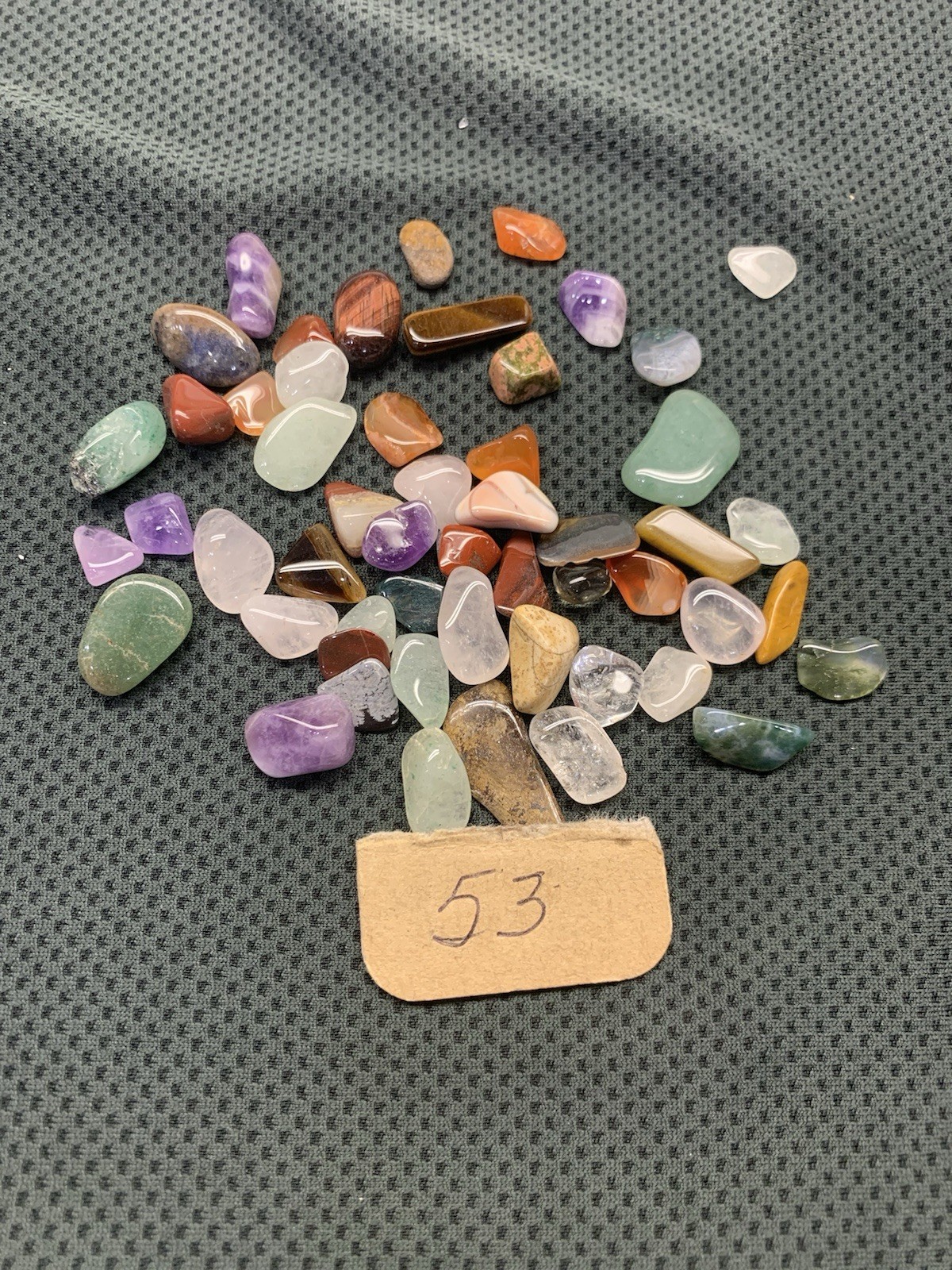 Lot of 53 Tumbled Gemstones Mixed Rocks Stones Jewelry Making