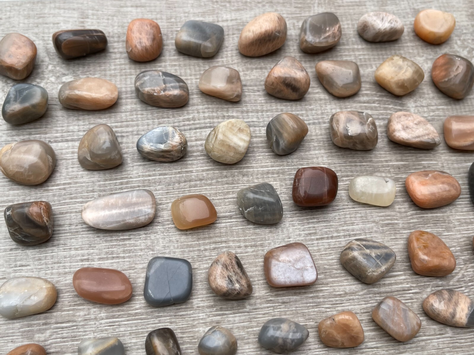 Grade A++ Moonstone Multi Tumbled Stone,0.5-1.25″ Tumbled Multicolored Moonstone