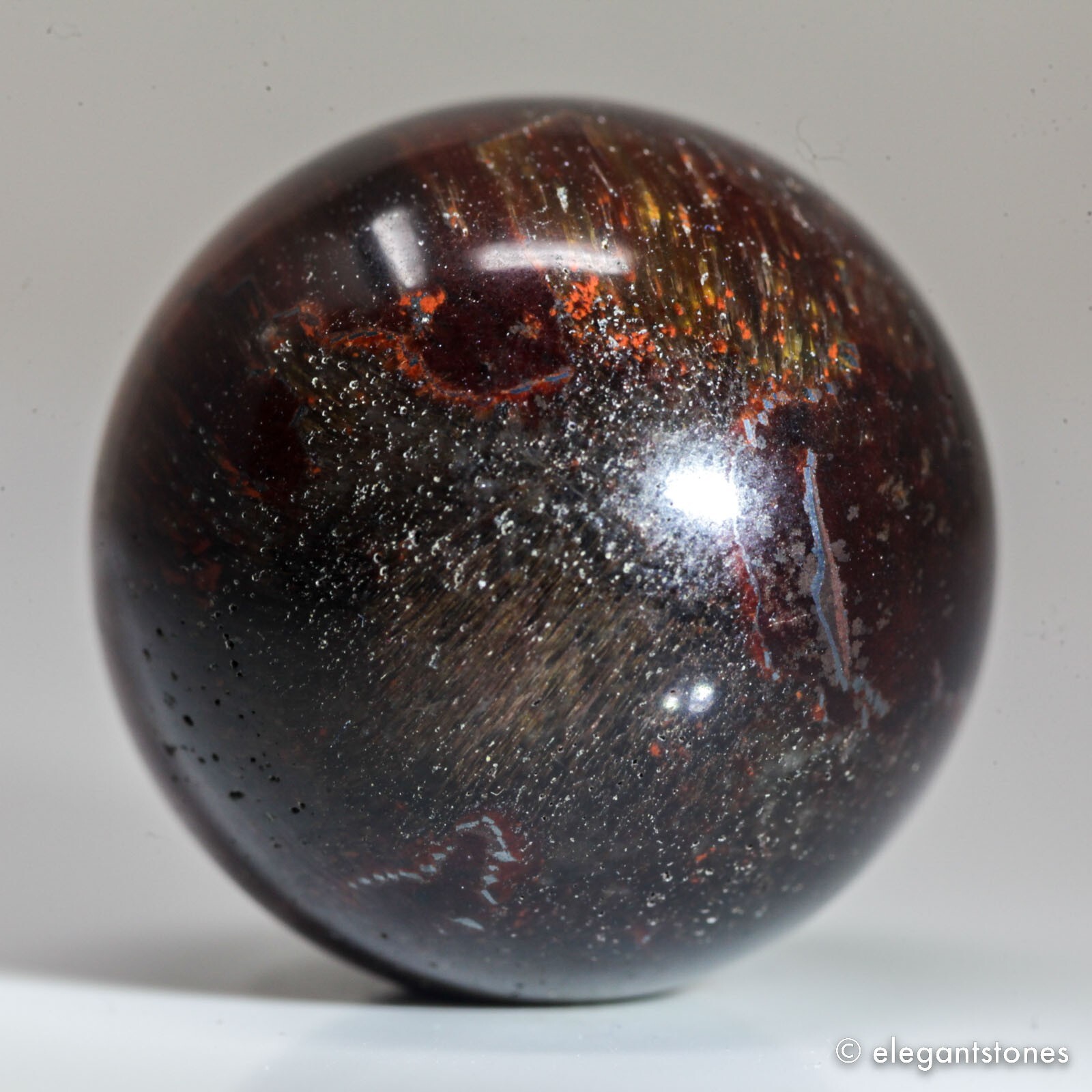 26g26mm Red Tiger Eye Sphere Crystal Ball Natural Quartz Healing Gemstone Chakra