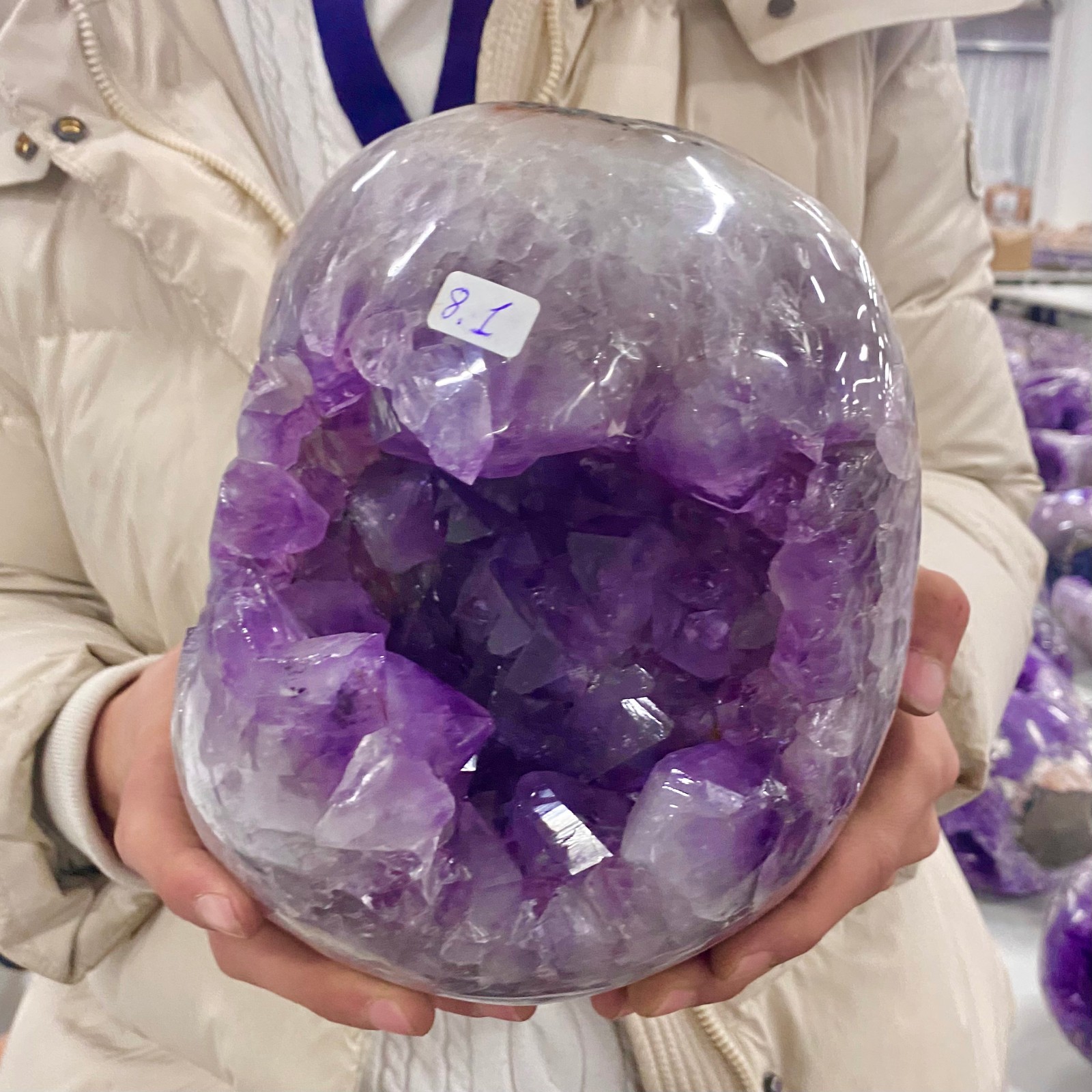17.85LB Natural Amethyst geode quartz cluster crystal specimen Healing.