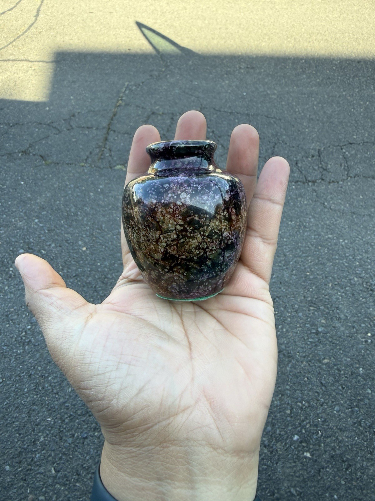 Crystal Vase, Polished Dragon Blood Jasper / Ruby Zoisite Pocket Vase Solid Vase