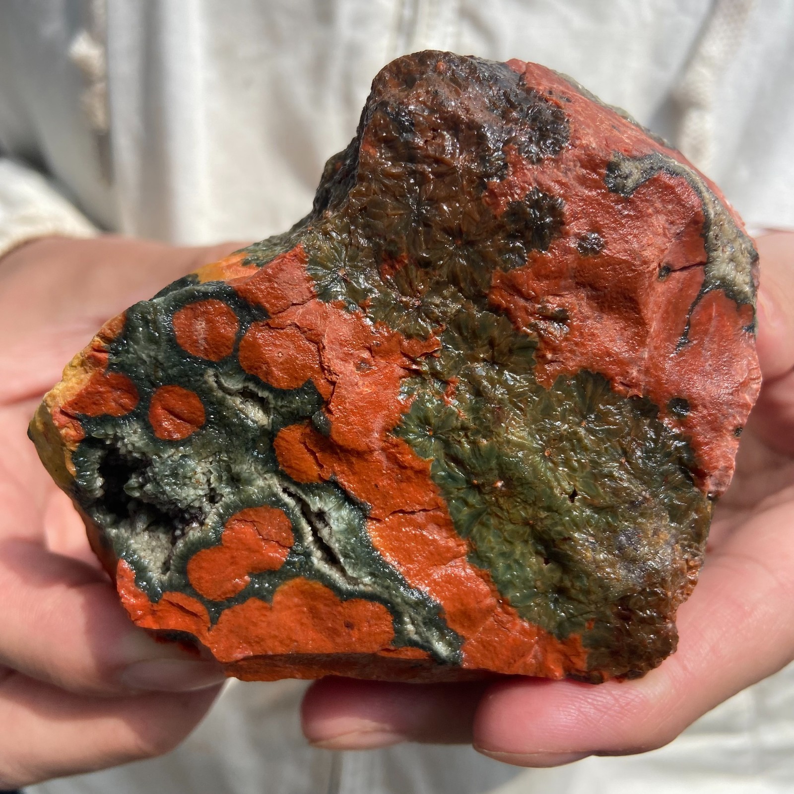 1.3LB Rare Natural Raw Ocean Jasper Rough Quartz Crystal Mineral SpecimeM