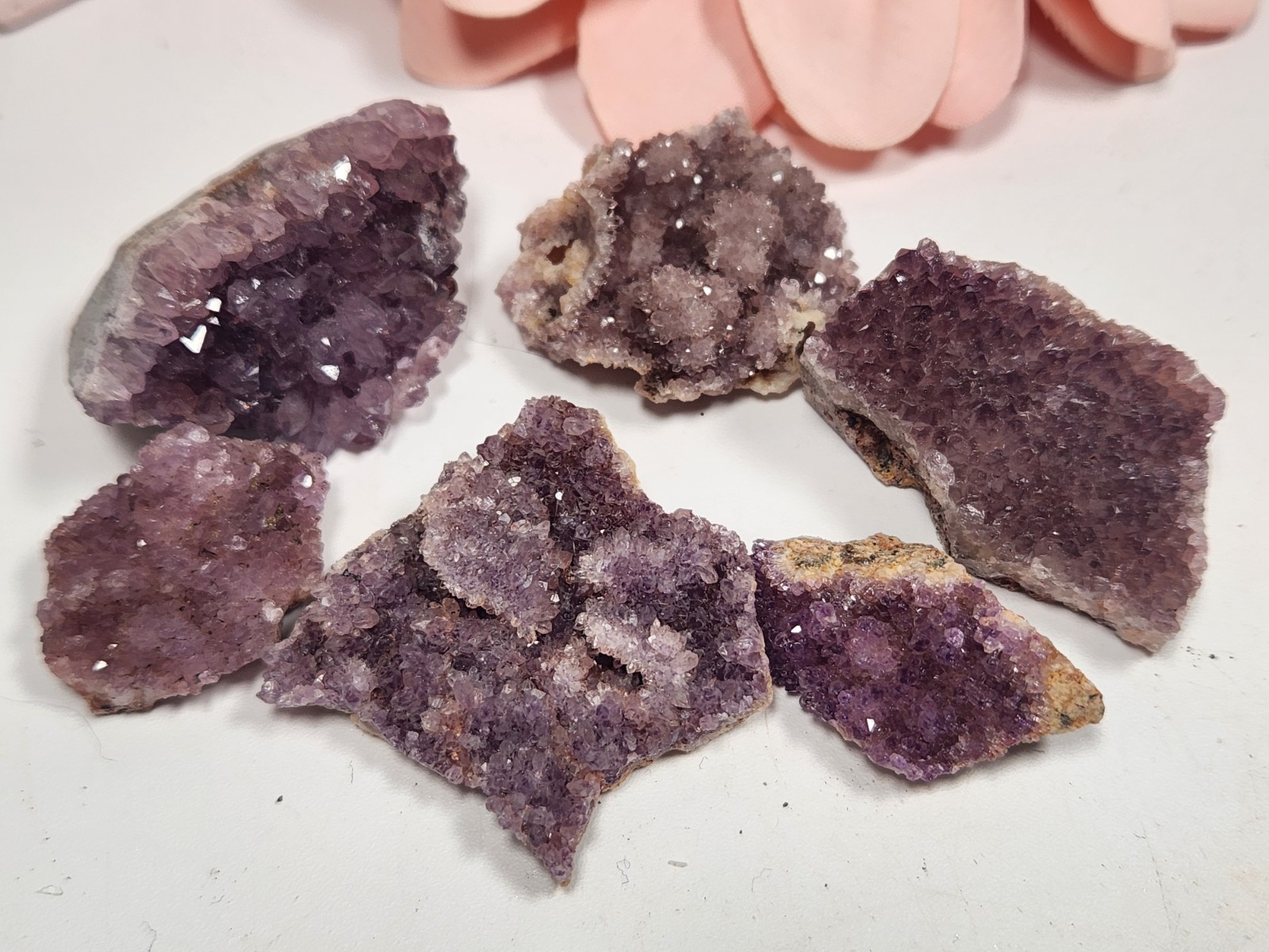 Turkish Amethyst ALACAM mine Turkey Druzy Crystal Cluster Lot 56g Total WT F