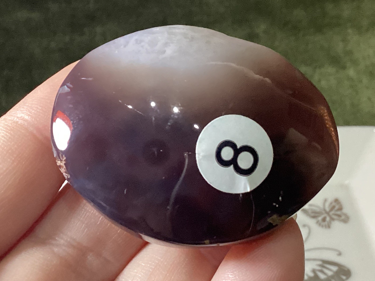 Crystal Red and Blue Agate Palm Stone