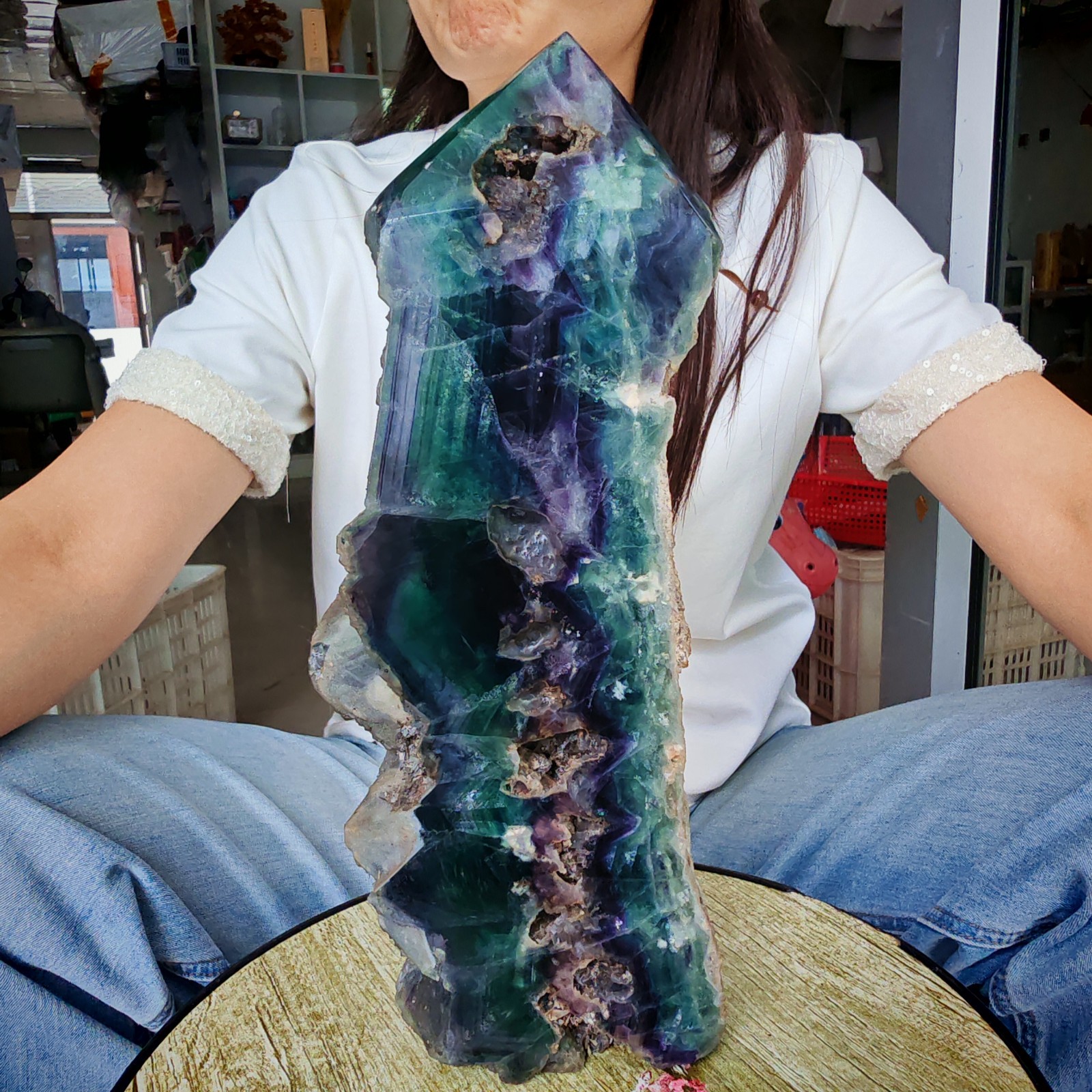 8.25LB Restoration of Natural Colored Fluorite Crystal Specimens 3750g