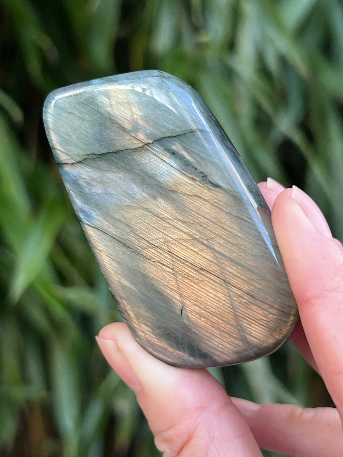 Silver Blue Orange Labradorite Freeform Iridescent Crystal AAA+ 16