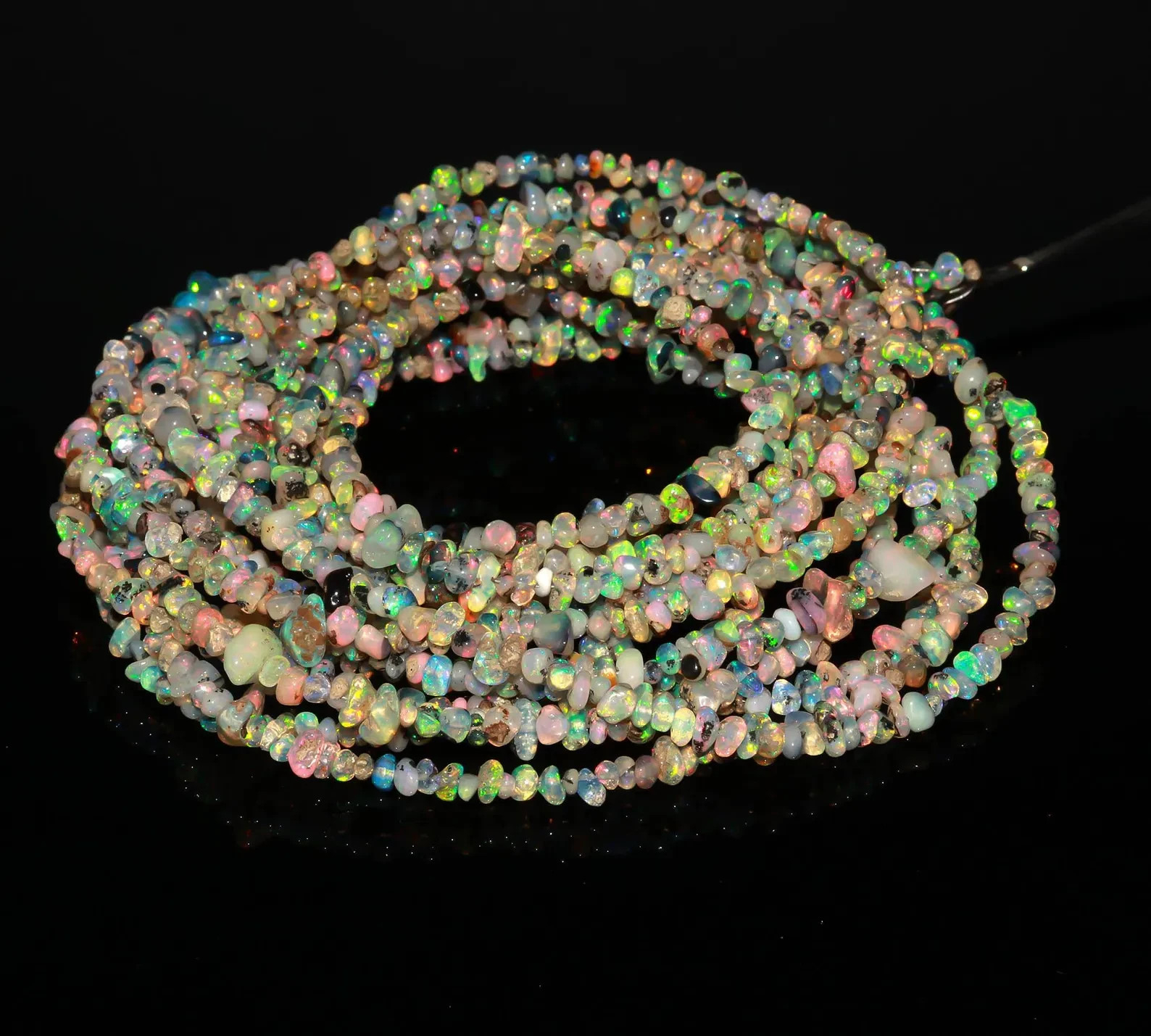 Natural Ethiopian Opal Chip Beads for Jewelry Making (3-4 MM)