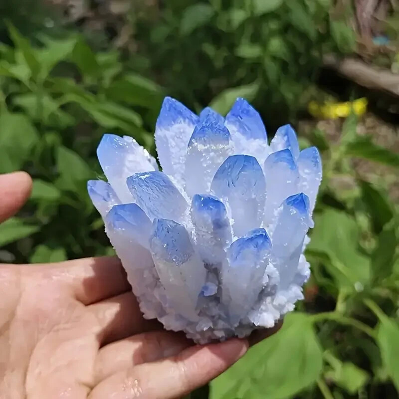 400g+ Rare Large Raw Blue Phantom Quartz Crystal Cluster Quartz Mineral Specimen