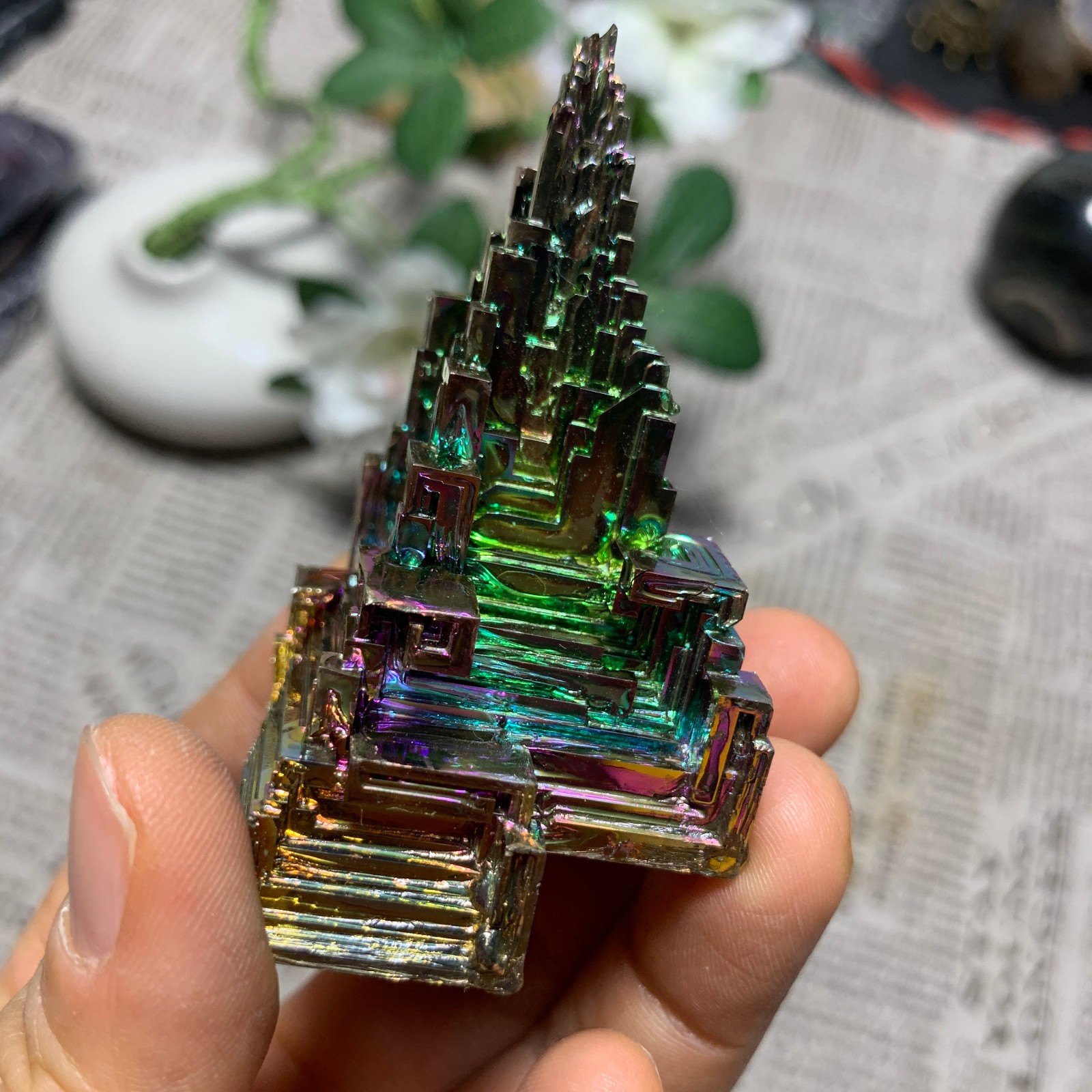 136g gram Bismuth rainbow crystal elementBi gemstone Mineral specimen