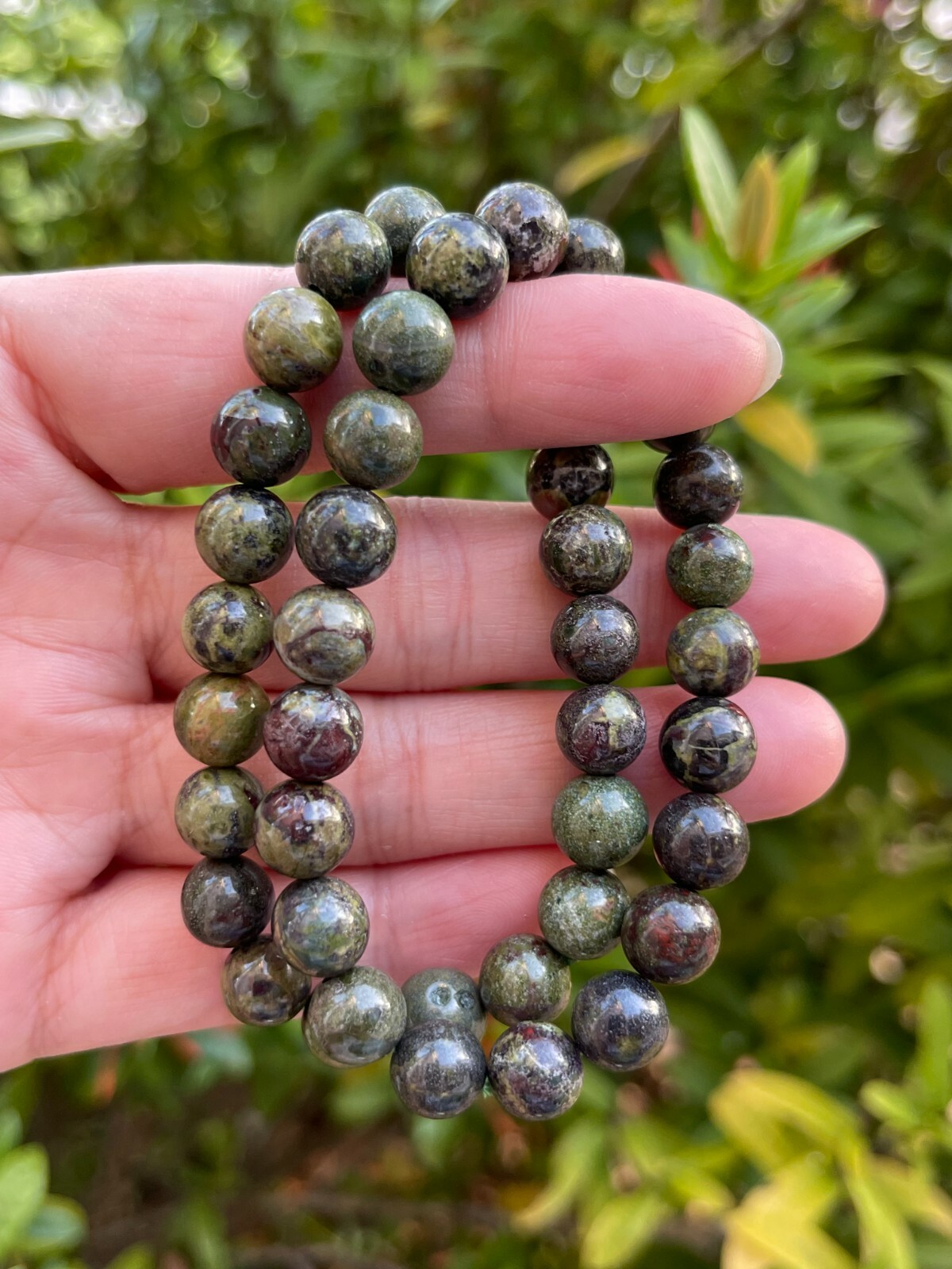 Grade A++ Dragons Blood Jasper Bead Bracelet 8mm, Genuine Gemstone Bracelet