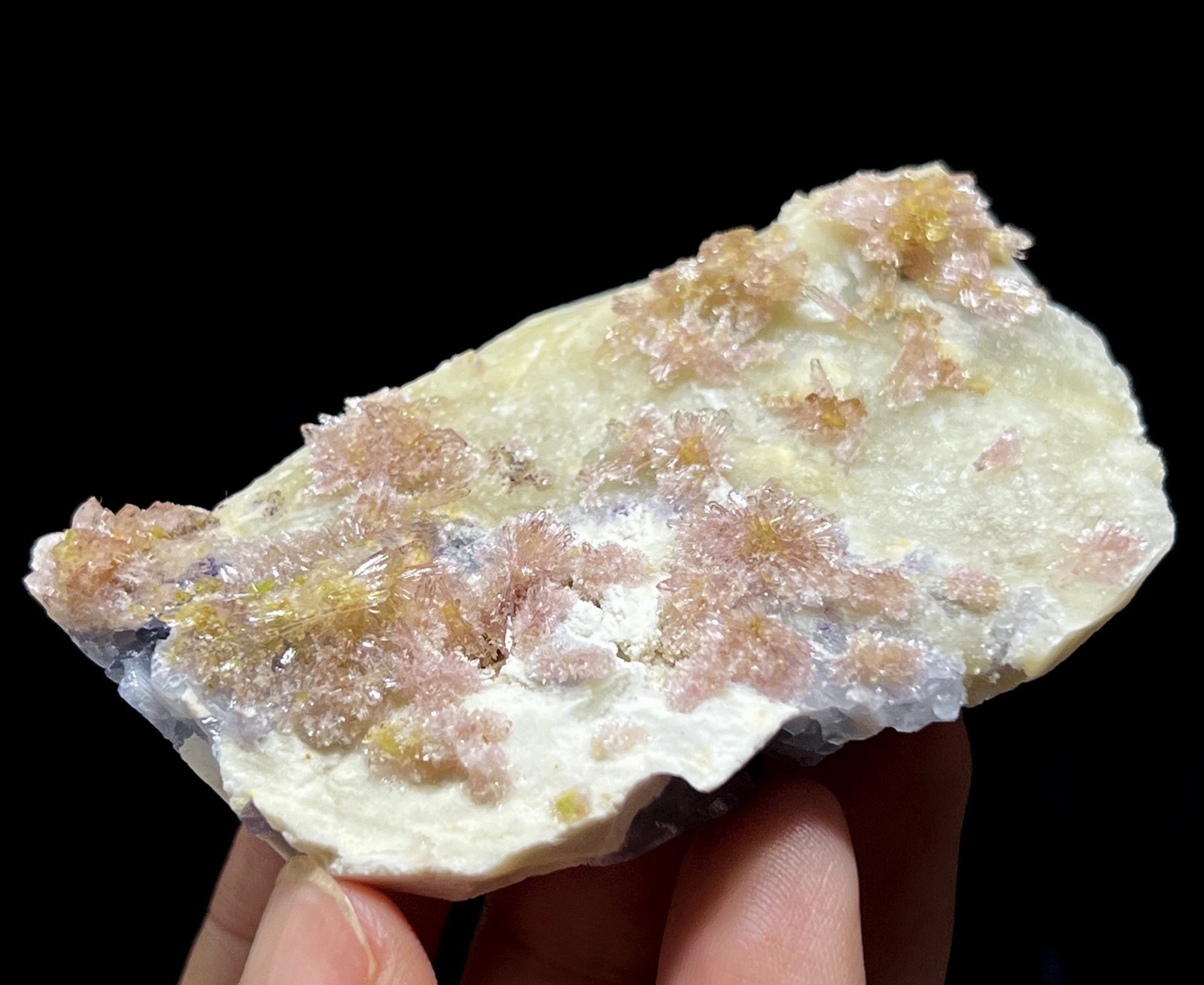 70mm Light Purple Creedite cluster on matrix, NEW FIND Natural Mineral Specimen
