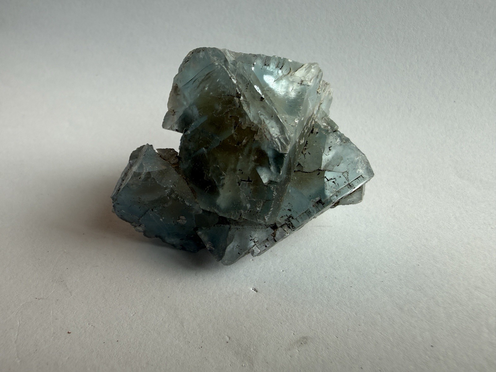 Natural Blue Green Cubic Fluorite Crystal Cluster Specimen Raw Mineral 126g