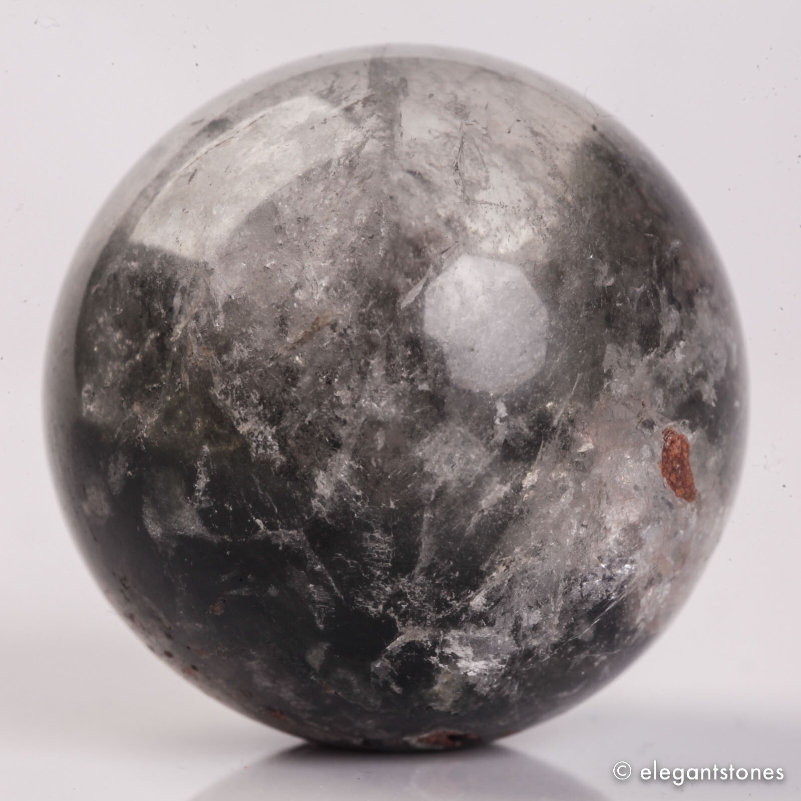 47g32mm Natural Garden/Phantom/Ghost/Lodolite Quartz Crystal Sphere Healing Ball