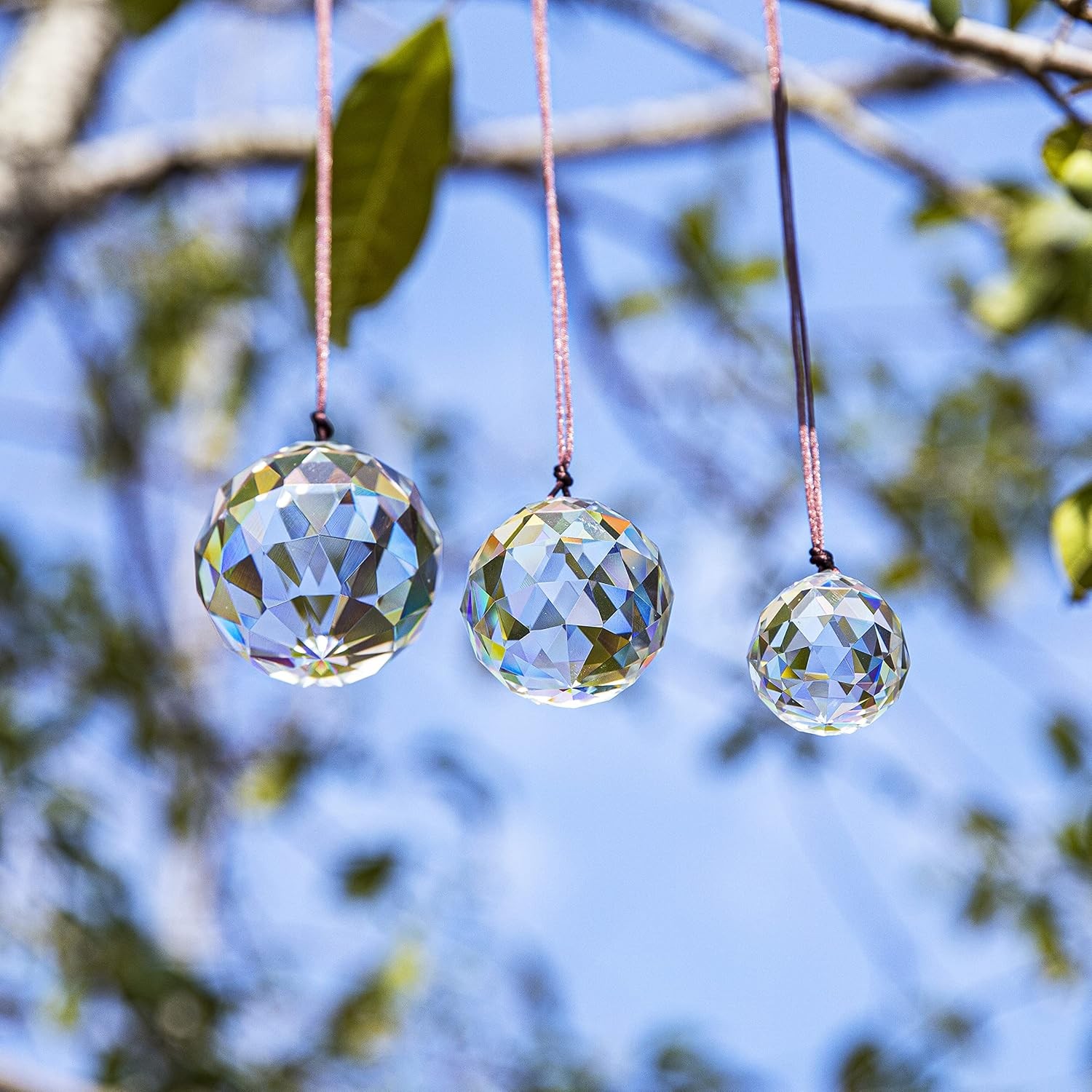Clear Crystal Ball Set 20/30/40mm Faceted Prism Crystal Ball Hyaline Dora