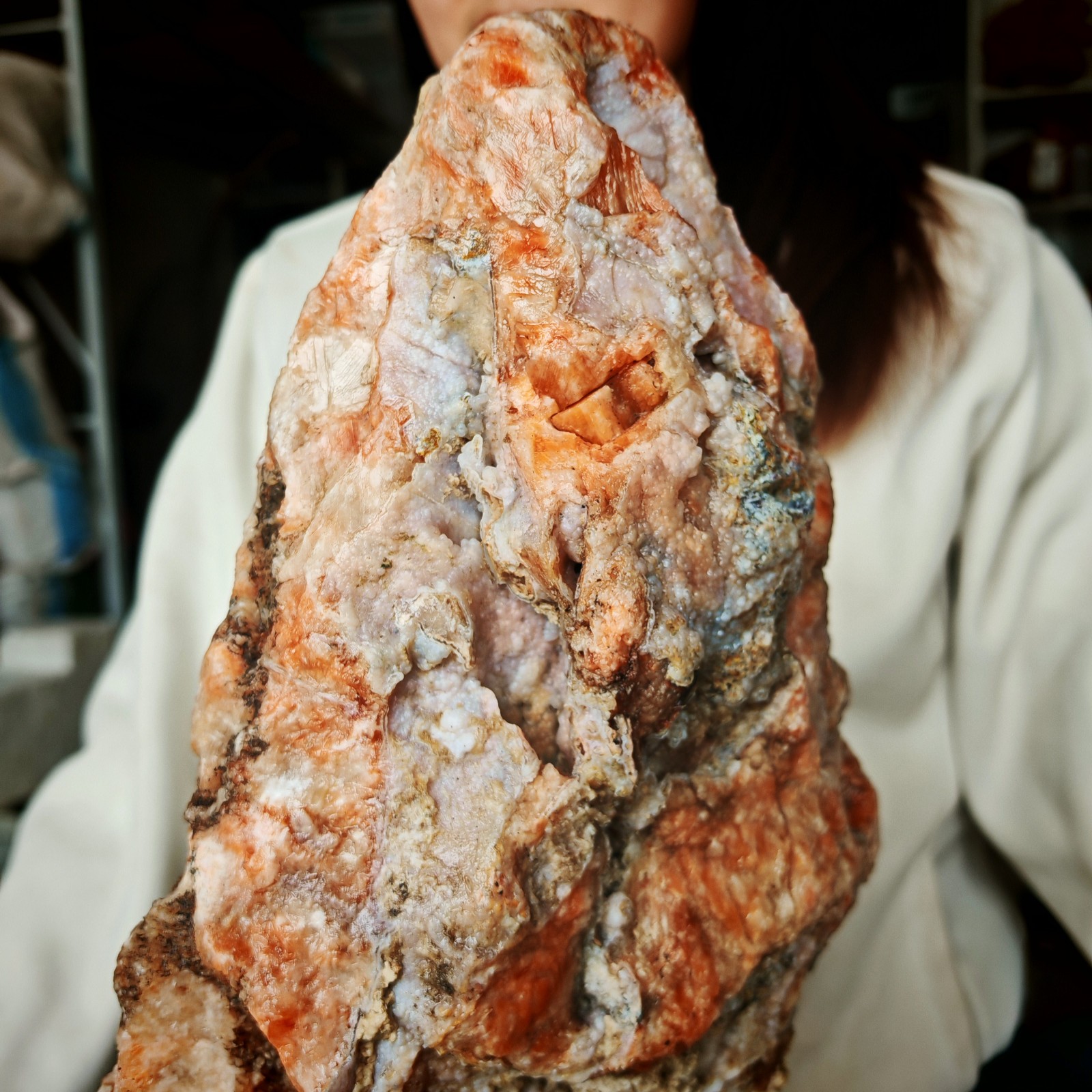 31.13LB Natural Sun Stone Sea Blue Treasure Symbiotic Primitive Stone Specimen