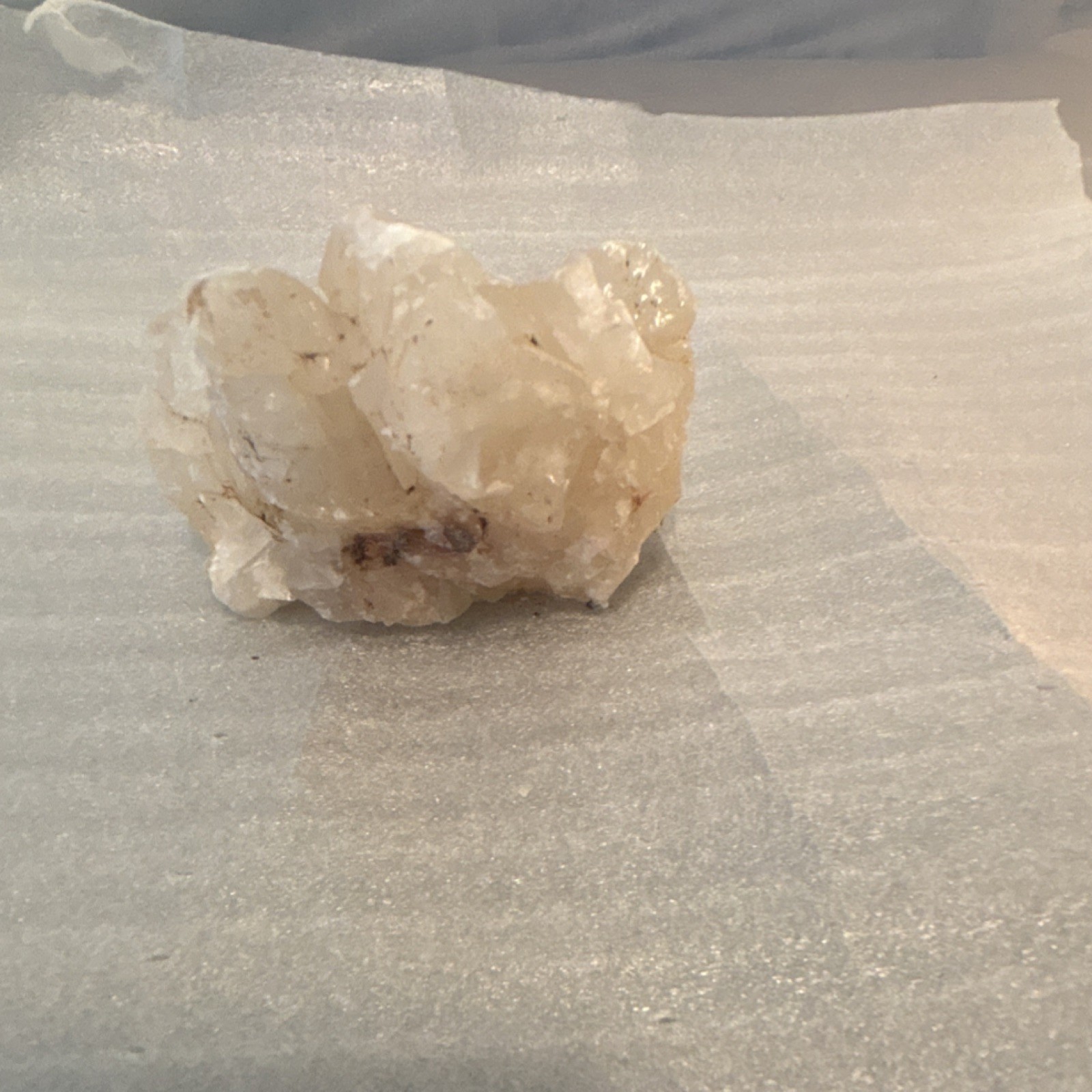 White Crystal Cluster Abundance Mineral Specimen Collectible, Approx. 3 Inches