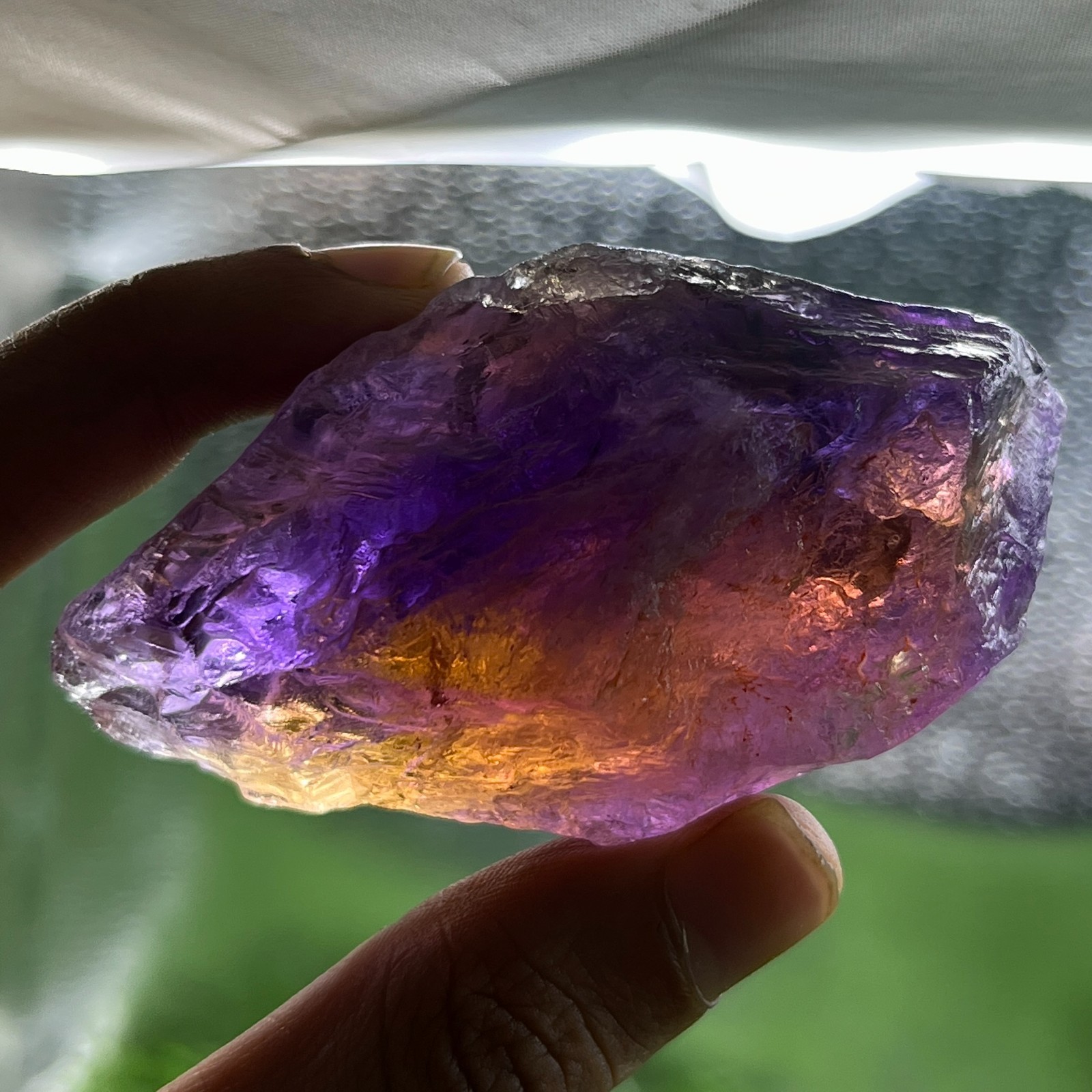 673 Cts Rare Big Ametrine Rough Gemstone – Natural Raw Amethyst and Citrine.