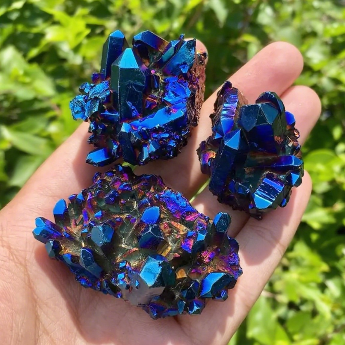 Raw Angel Aura Rainbow Quartz Crystal Titanium Cluster Healing Home Decor 90g