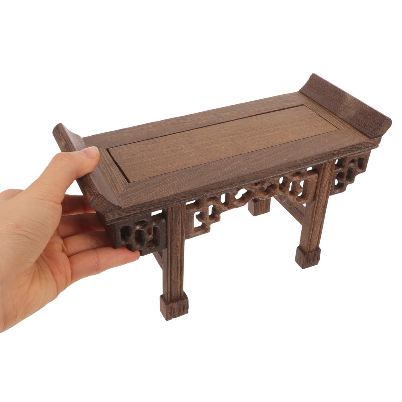 Small Wood Pedestal Stand Rectangular Oriental Display Base for Buddha Statue…