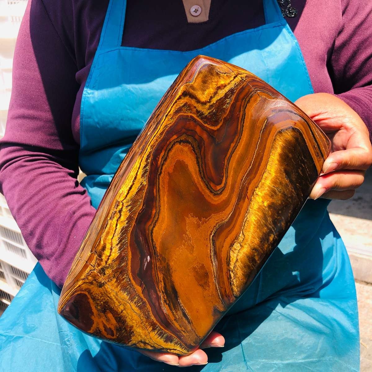 9.52 LB Natural Tiger Eye Polished Specimen Home Decor Raw Healing Stone 5350