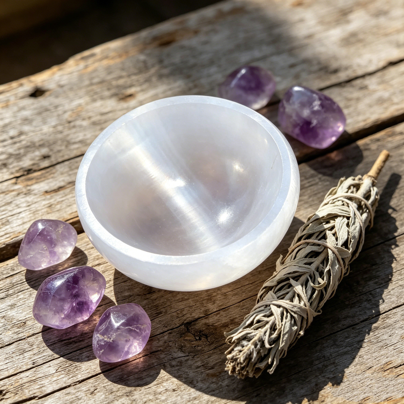 Natural Selenite Bowl 7-8cm Cleansing Charging Crystal Healing