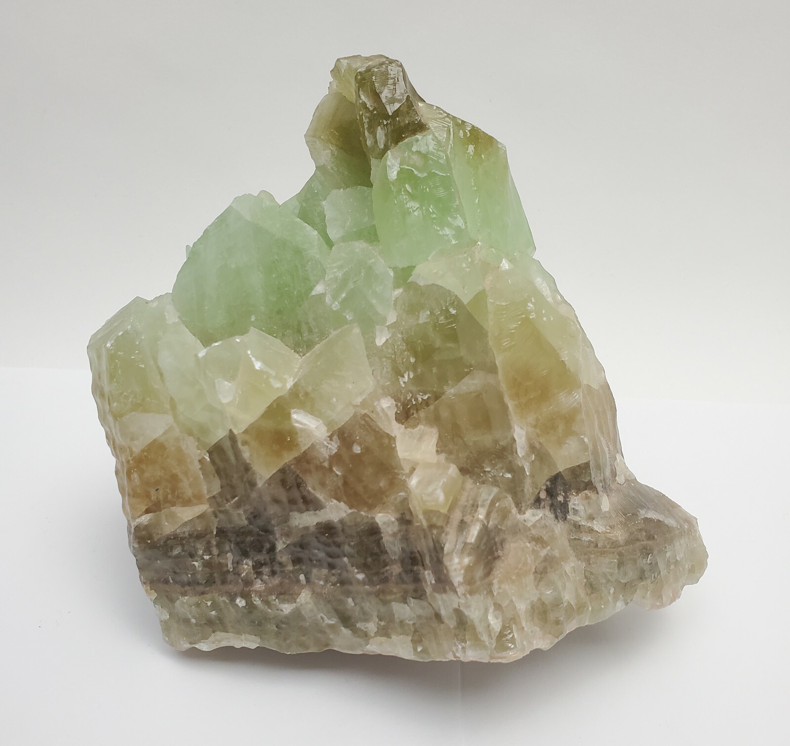 3.8lb Green Calcite Crystal Cluster Multicolor 5.5″ Quality Rock Specimen