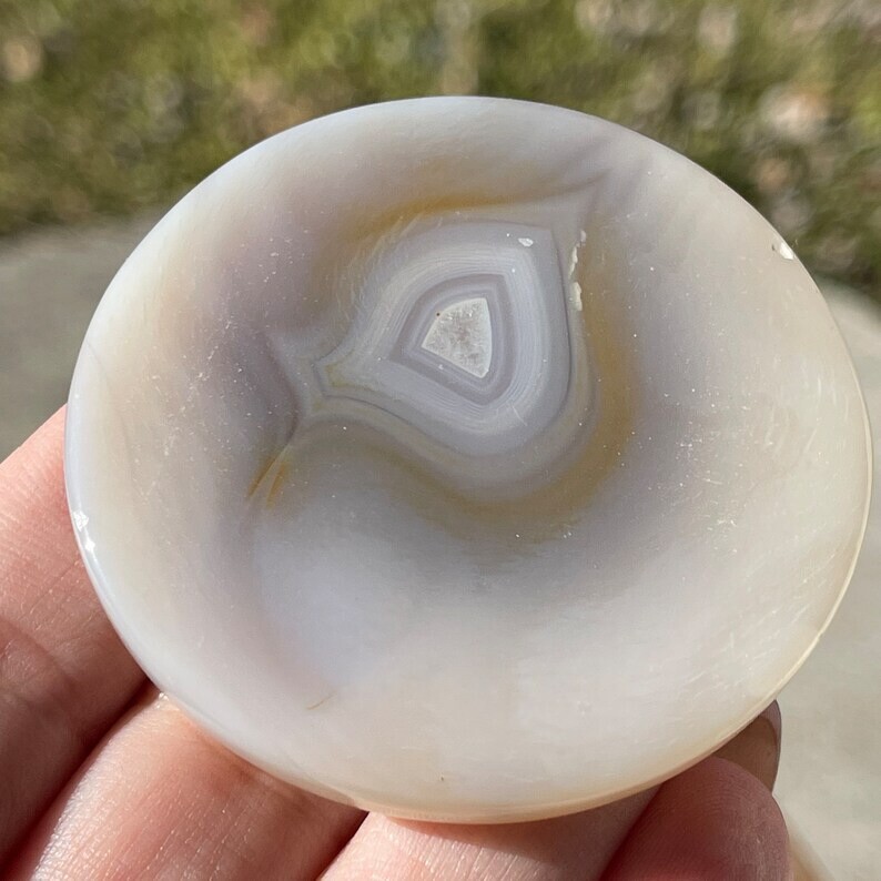 Natural Unique Agate Disk – Gem Slice Crystal Round Cookie flat Stone