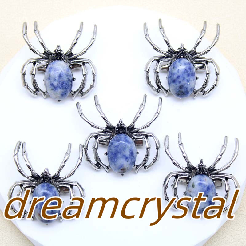 50pcs Mix Natural Quartz Crystal Alloy Spider Skull Reiki Random Insect Skull
