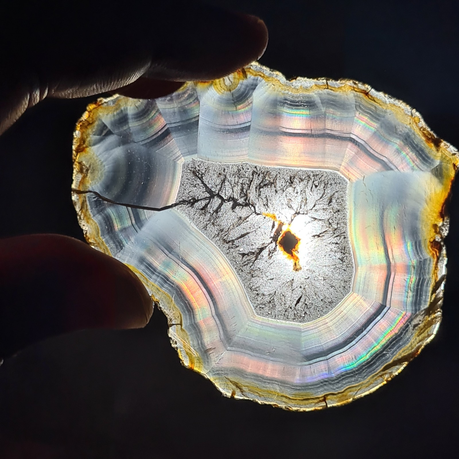 71.85 Ct Beautiful Iris Rainbow Agate Slice – Rare Collectable Iris Agate Slab