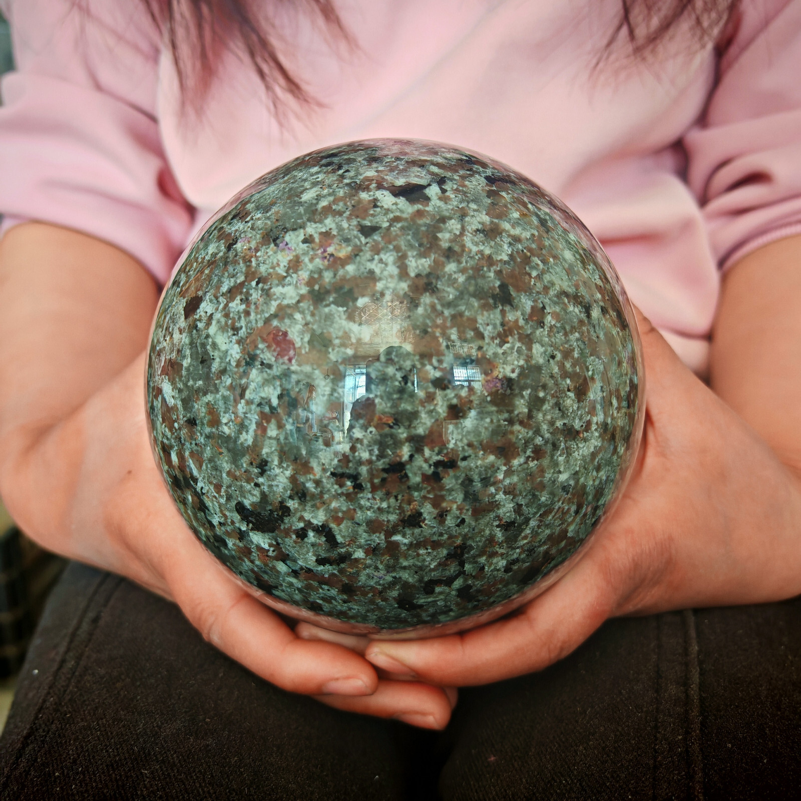 6.6LB Natural Flame Stone Ball Body Crystal Ball Spiritual Healing 3000g