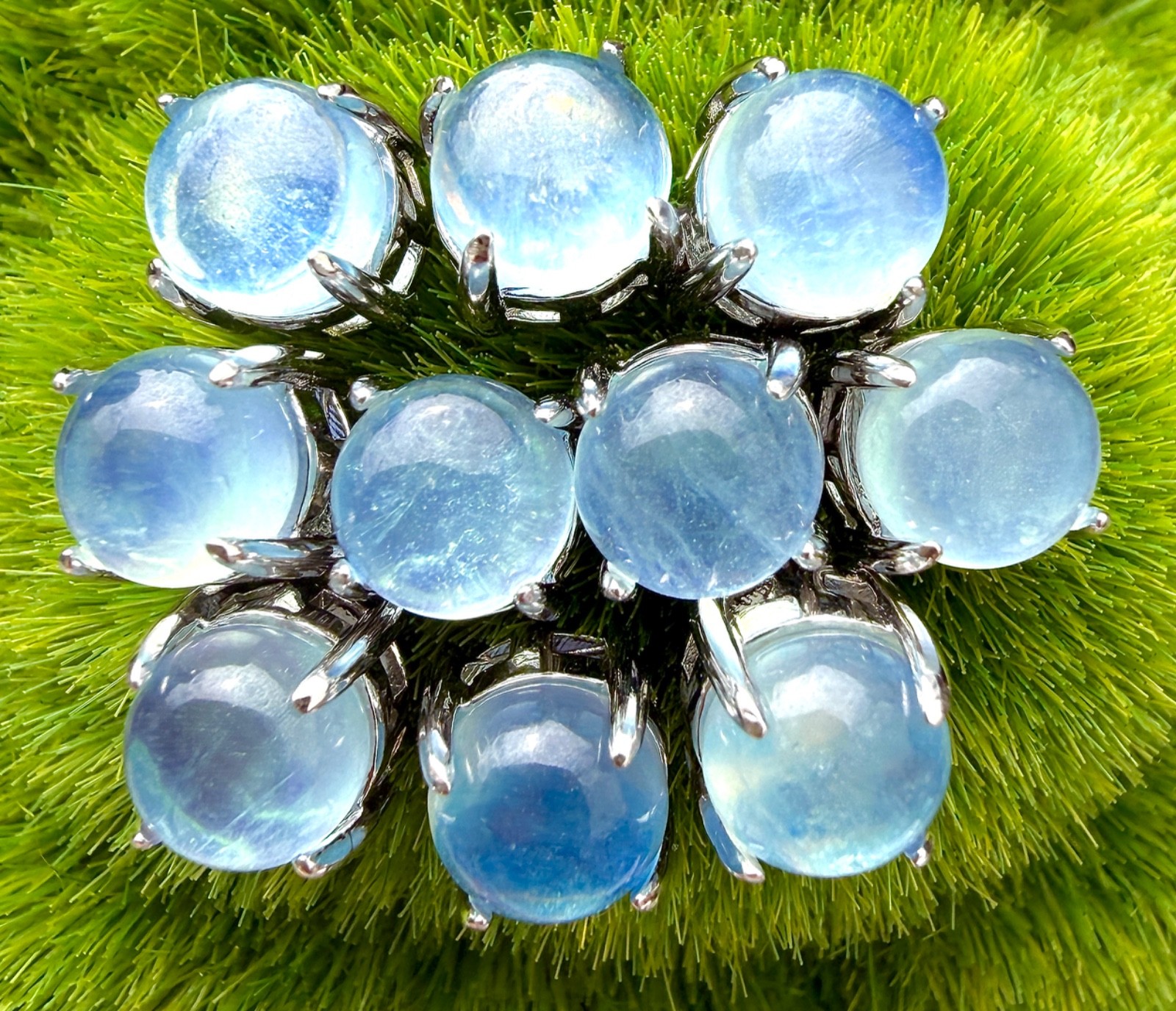 Wholesale 5 Pairs Natural Aquamarine Earring with Sterling Silver 925 Posts 6mm