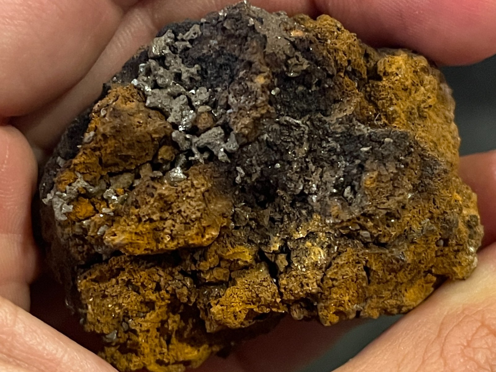 Chlorargyrite on Limonite- Broken Hill, Yancowinna Co., NSW, Australia