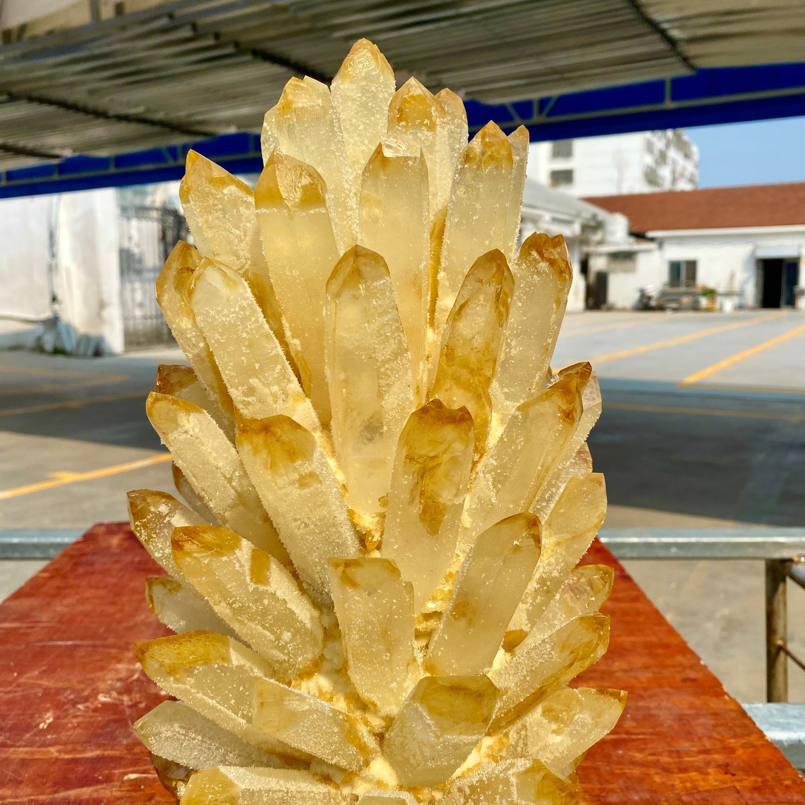 22.69LB New Find Yellow Phantom Crystal Quartz Cluster Mineral Specimen Healing