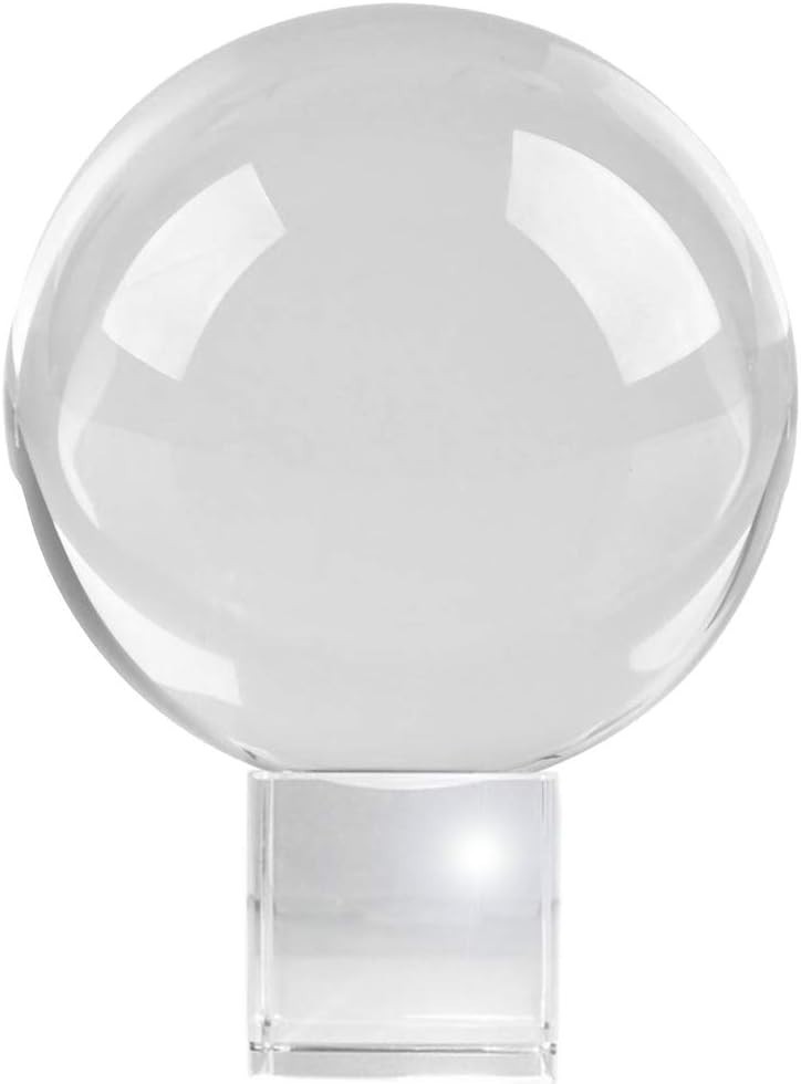 Clear 3.25″ K9 Crystal Sphere with Free Stand – Perfect for Photography & Decor