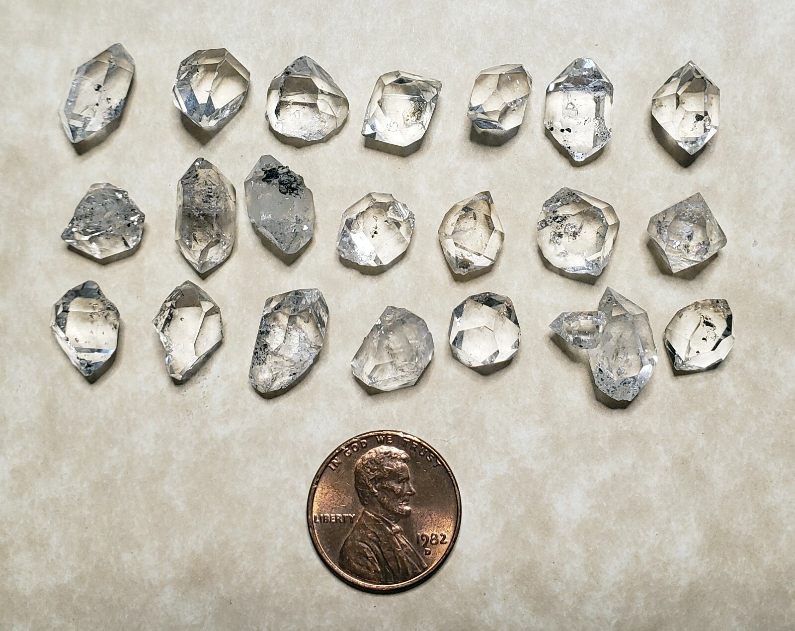 Wholesale lot B/C Grade Herkimer Diamonds 21 Total Specimens Crystal BGL6