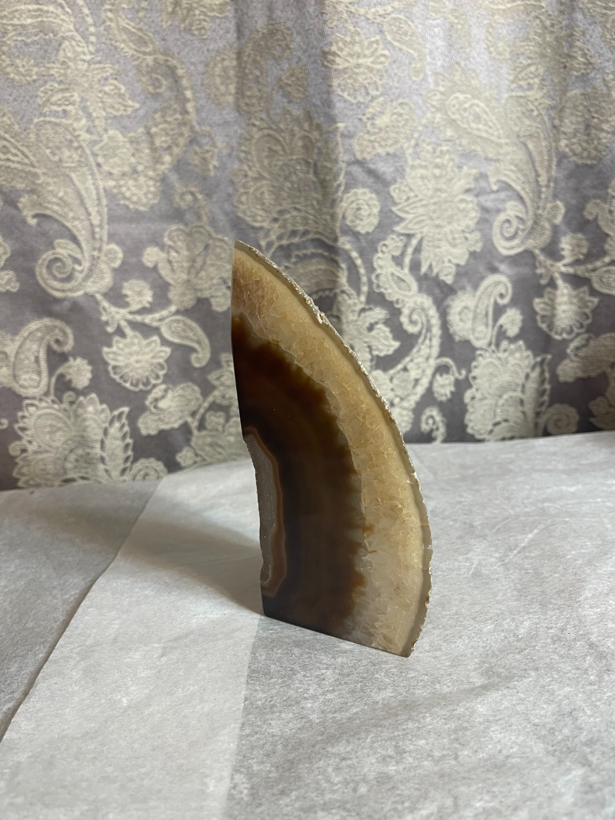 Polished Agate Geode 1 pound 12 ounces – About 6-1/8″ Tall