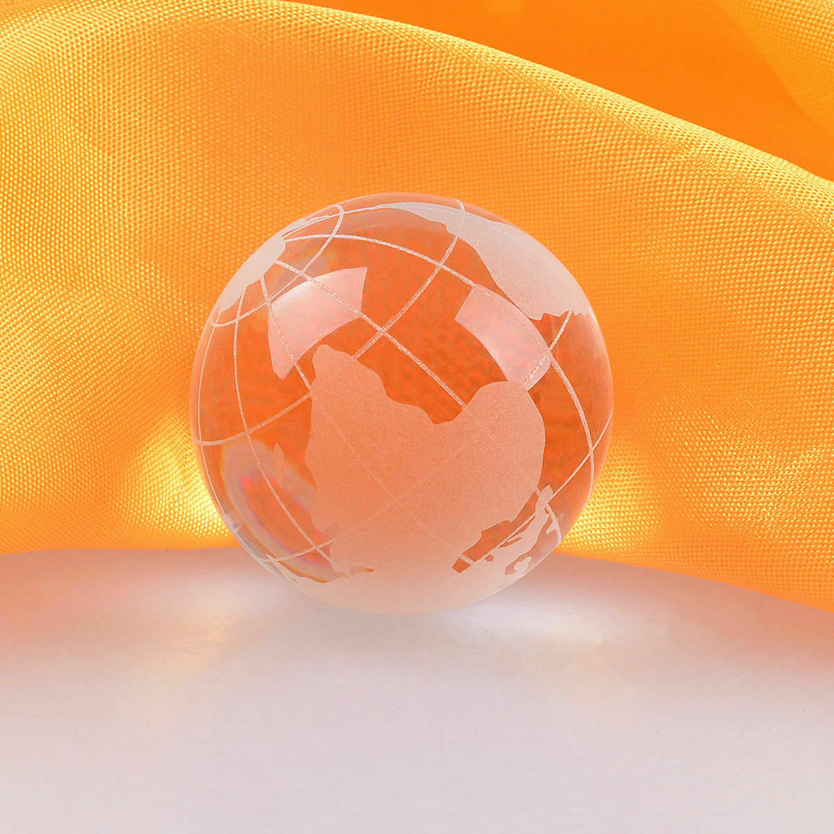 LONGWIN 30mm Frosted Crystal Earth Globes Clear World Ball Marble Globe