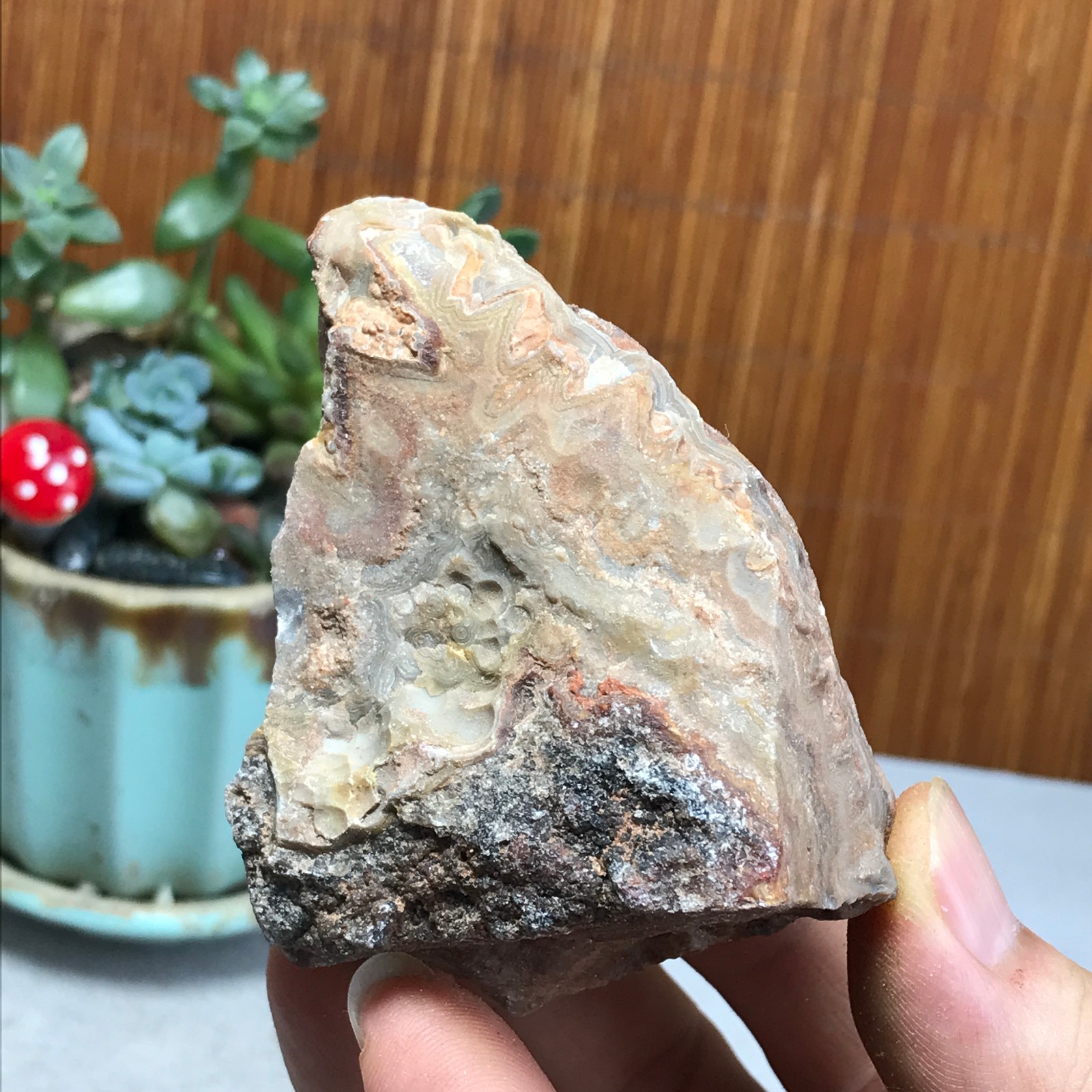 Natural crazy Mexican agate Crystal gemstone rough original Specimen 154g A6969