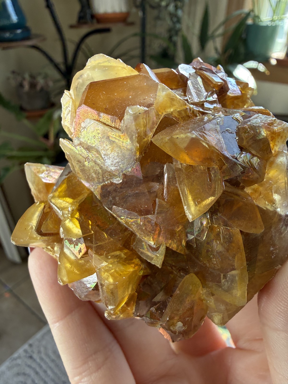 Rare Iridescent Orange Calcite Crystal Cluster – Hengyang, Hunan, China – 7.05oz