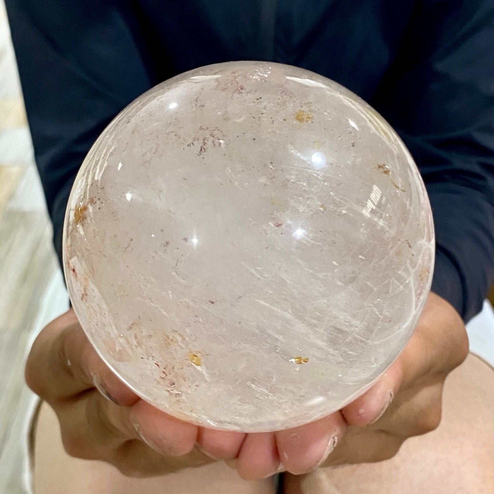 2.42LB Natural clear quartz sphere quartz crystal ball reiki Energy healing