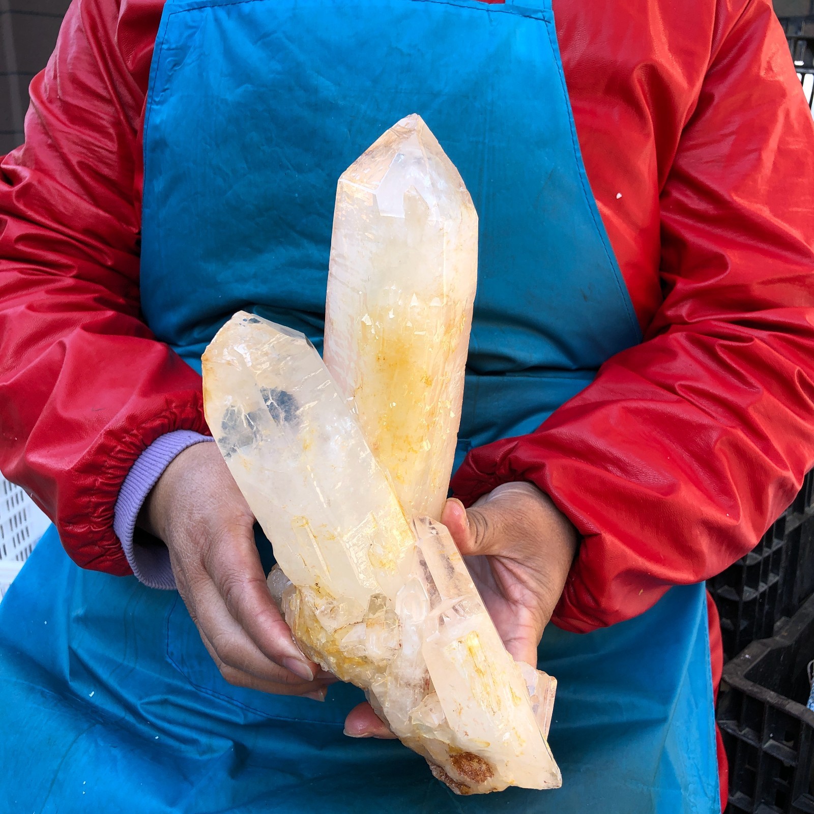 4.95LB Natural Transparent White Quartz Crystal Cluster Specimen Healing 3356
