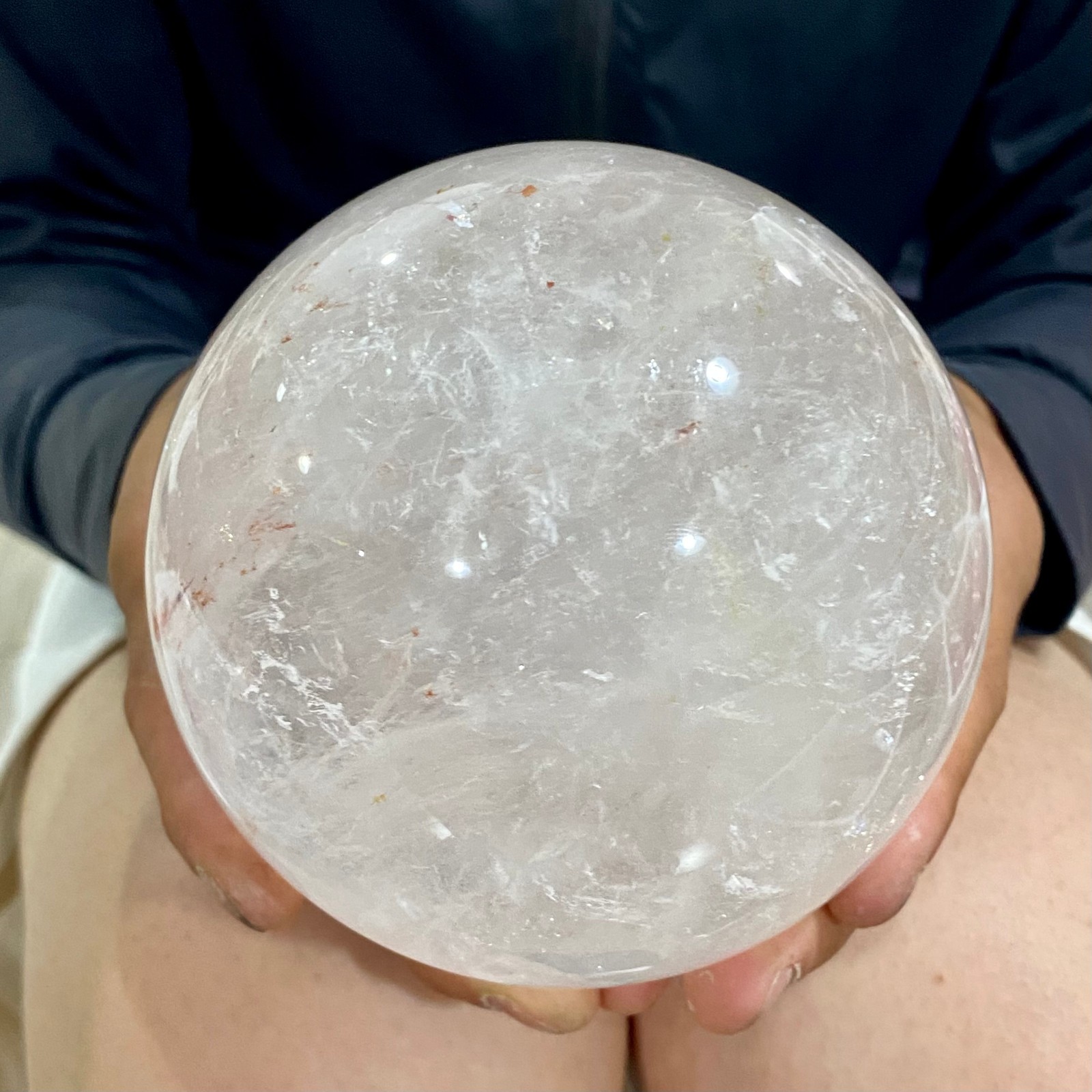 3.94LB Natural White Crystal Clear Quartz Crystal Sphere Ball Healing