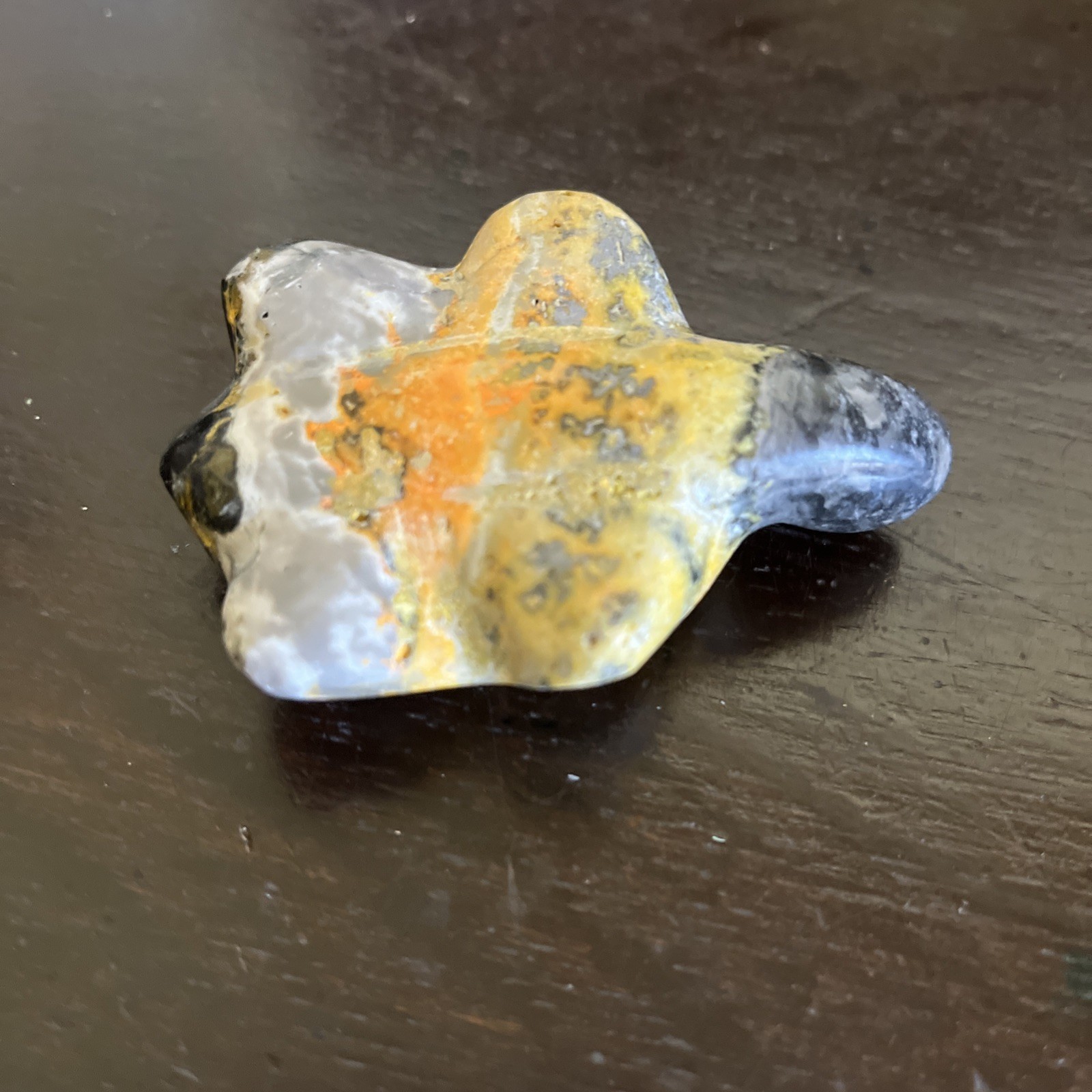 Authentic Bumble Bee Jasper Gemstone Turtle Carving Good Detail 3 Inch Yellow