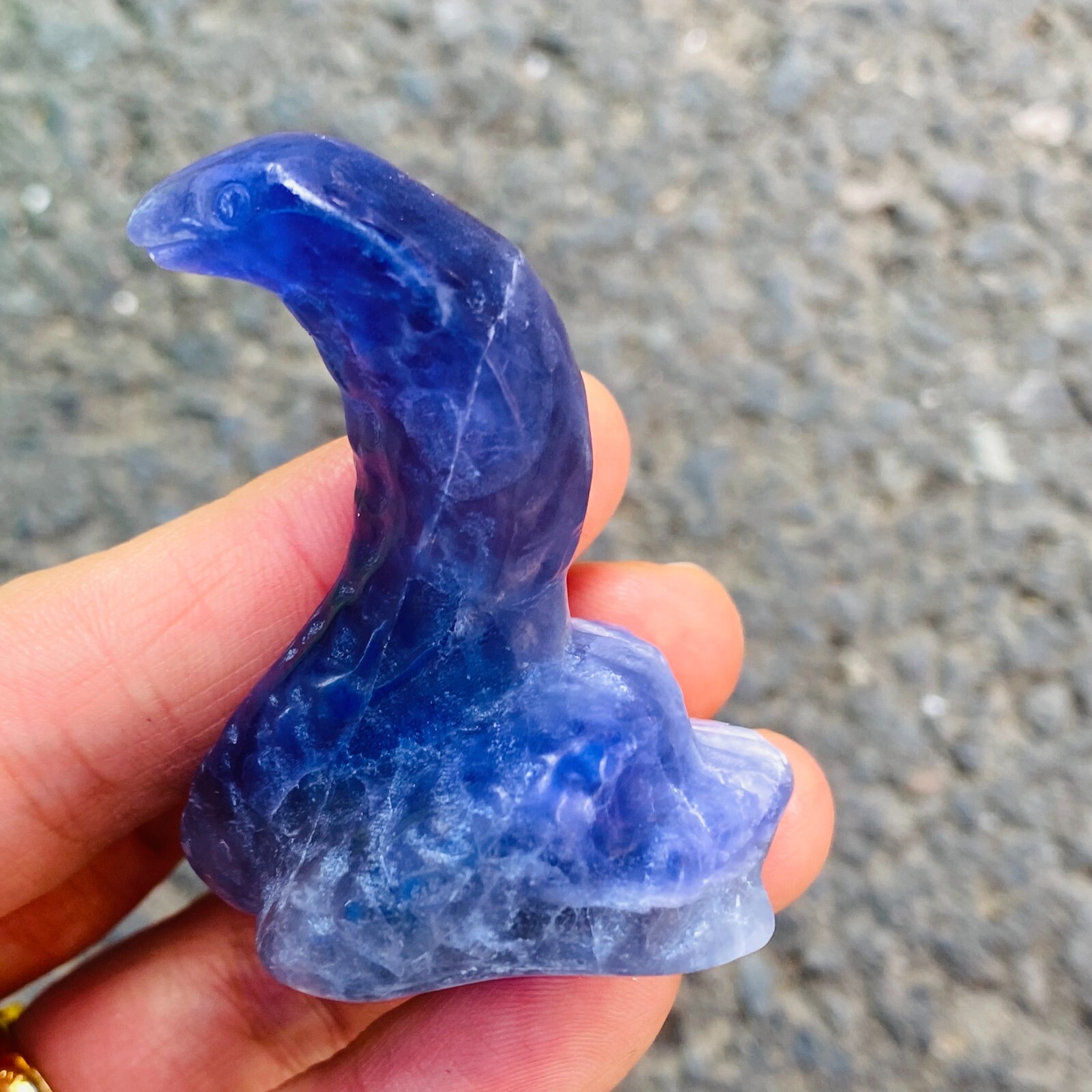 2″ Natural fluorite Quartz snake skull hand carved crystal reiki healing 1PC