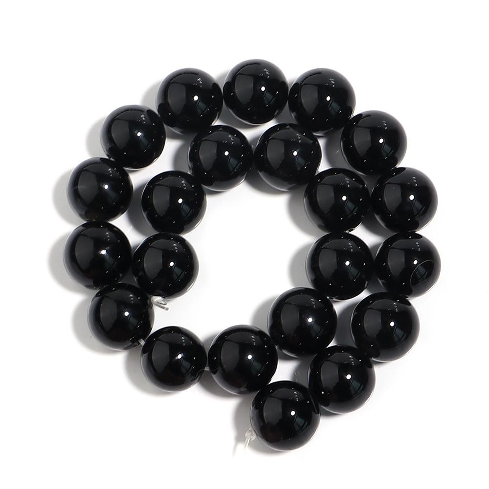 1 Strand Natural Stone Black Agate Round Loose Beads 2-20mm Pick Size for Crafts