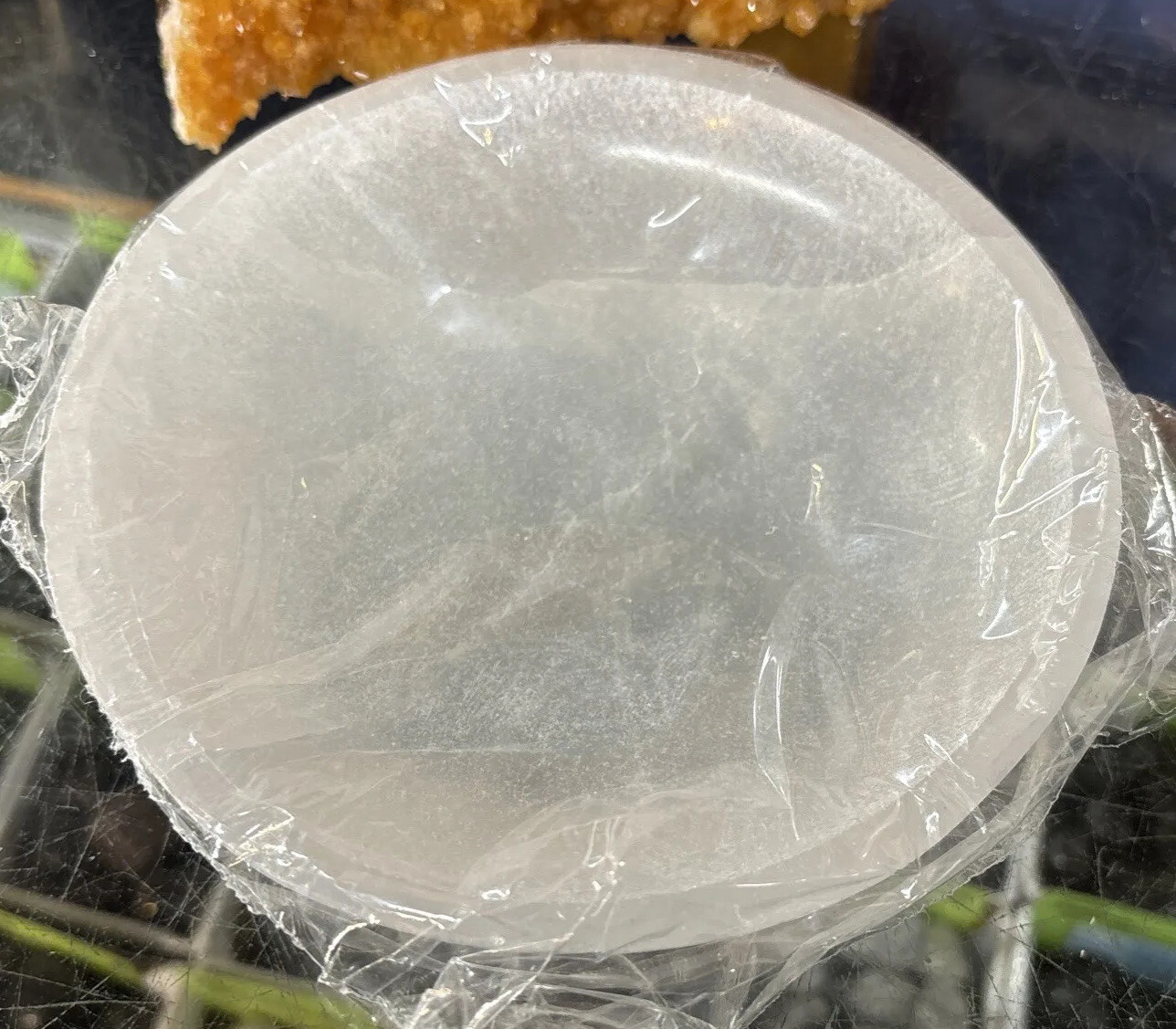 Gemstone Carved 6″Diameter SELENITE Crystal Polished Charging Bowl