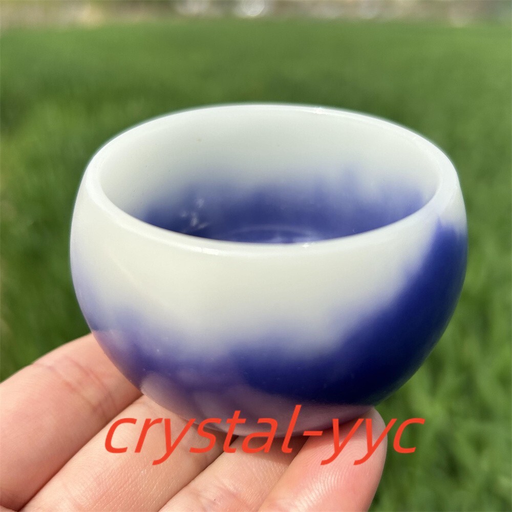 2.6″ Purple Luminous Stone Cup Red Agate Crystal Bowl Mineral Specimen 1pc