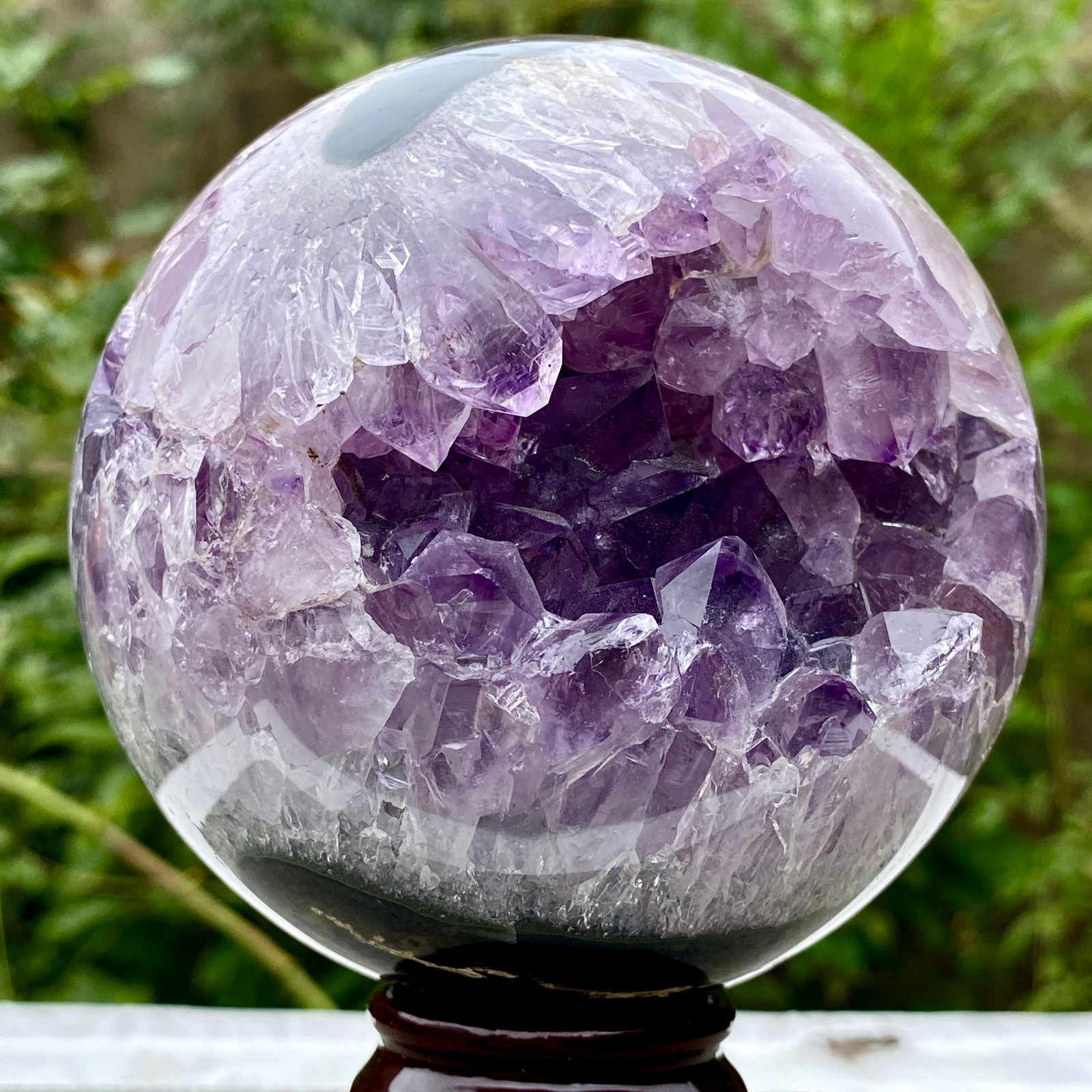 2.6LB Amethyst Agate Sphere Polished Healing Crystal Ball Home Feng Shui Ornam