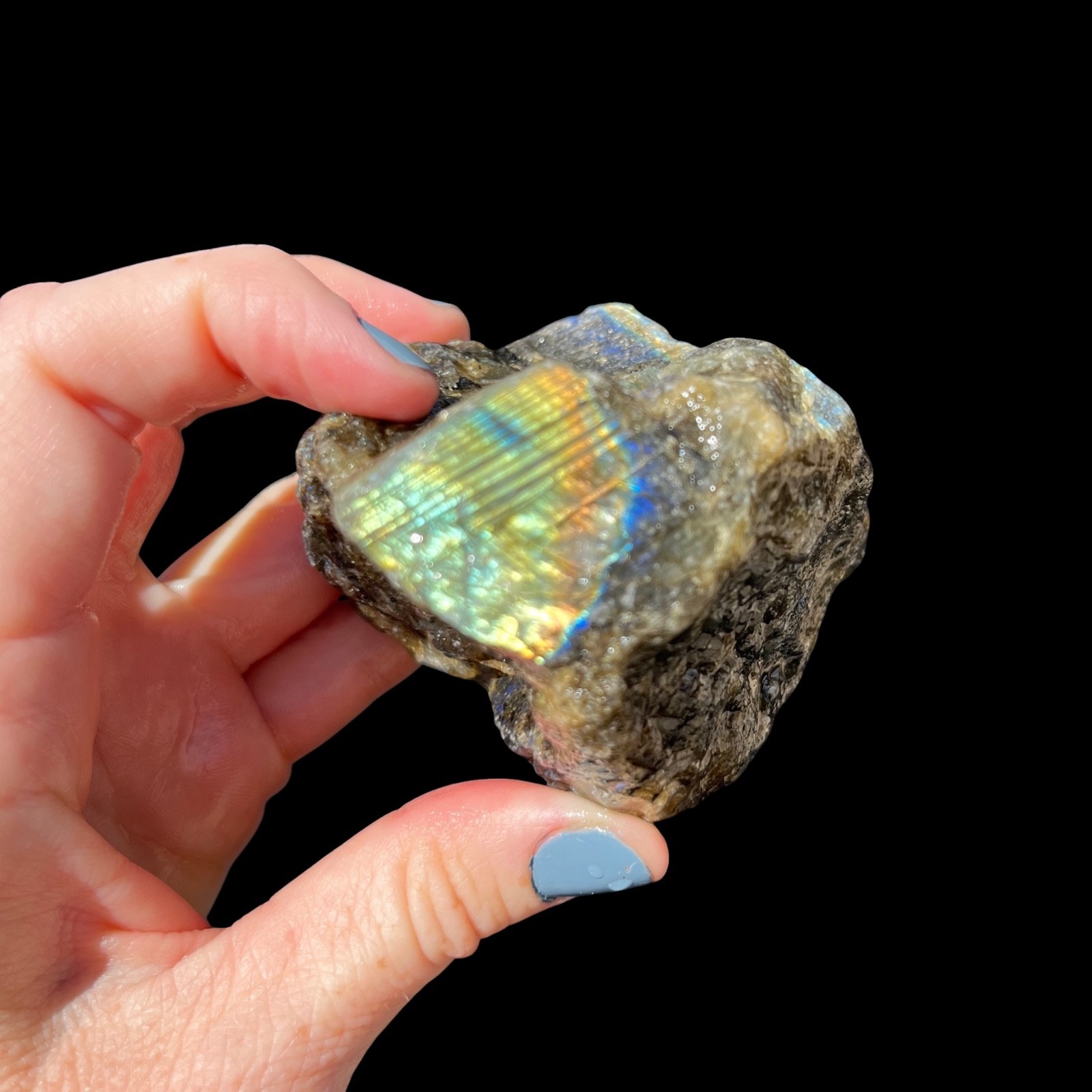 Jewelry Grade Labradorite Rough Stone Flashy Gem for Crafting 12.1oz (RLA015)